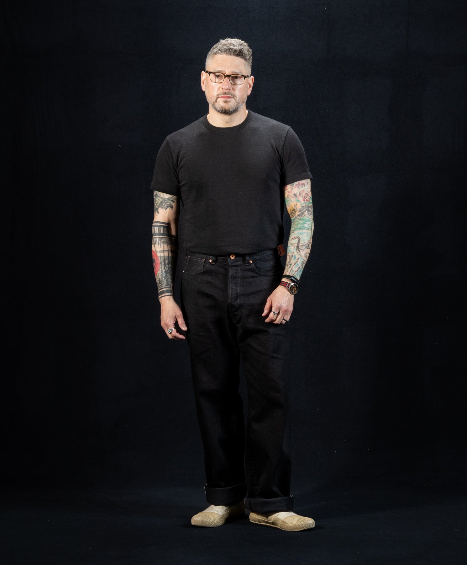 Indigofera Duke Wide Fit - 14.5 oz Soaked Gunpowder Denim - Standard & Strange