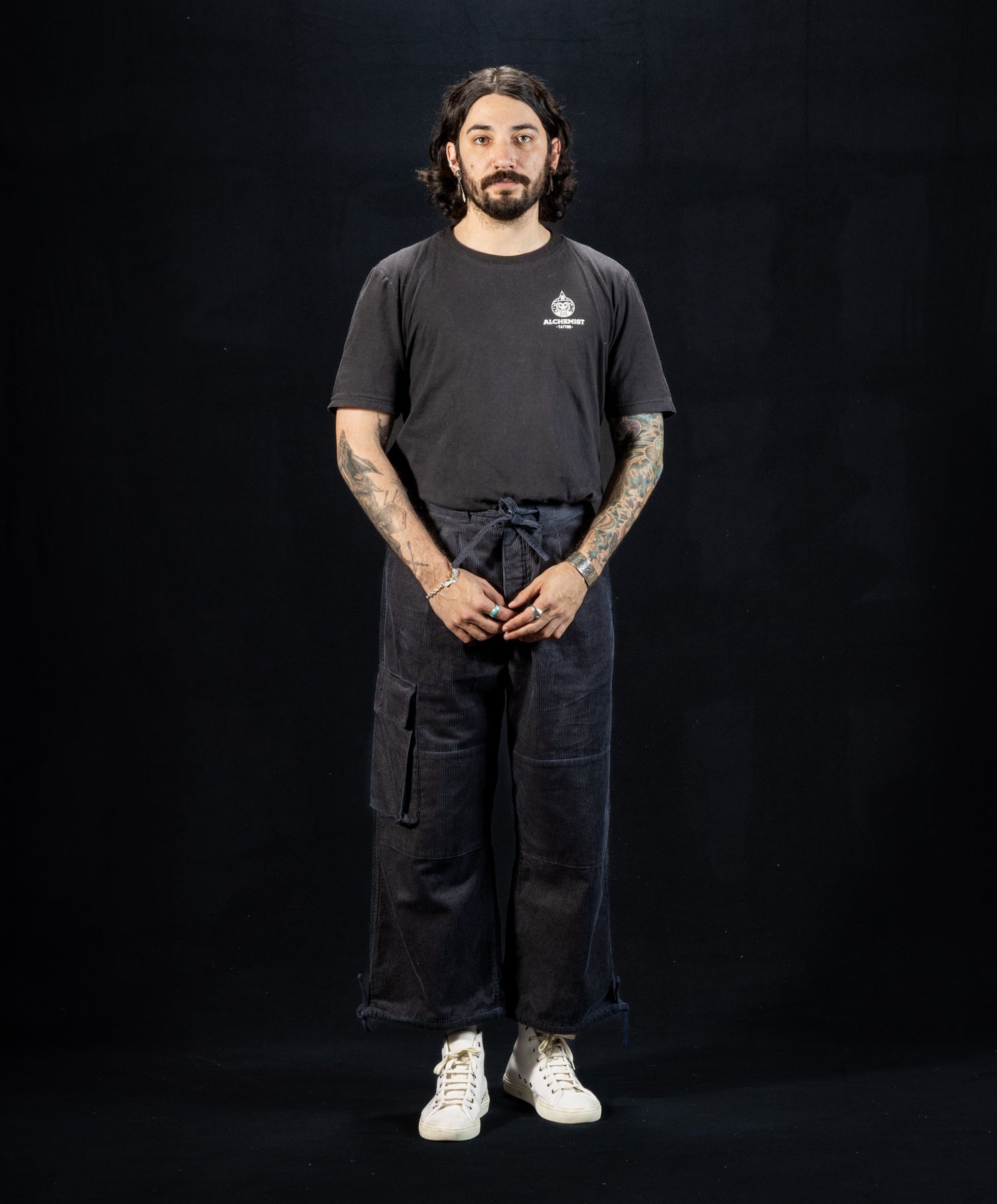 Black Sign Ripple Cord Filed Trousers - Deep Sea Navy - Standard & Strange