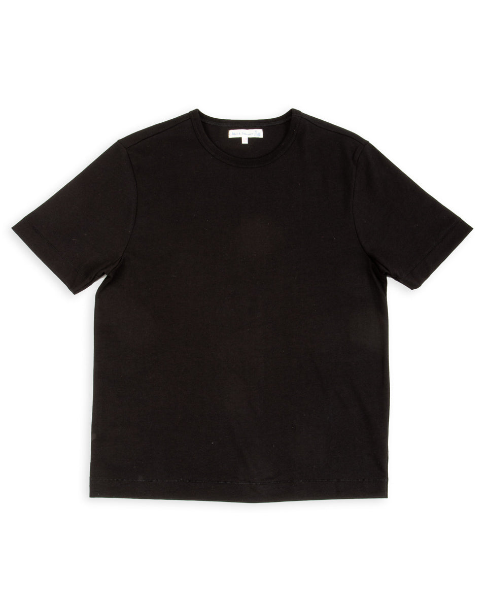 Merz b. Schwanen 2M15C Cropped Vintage Machine Jersey T-Shirt - Deep Black - Standard & Strange