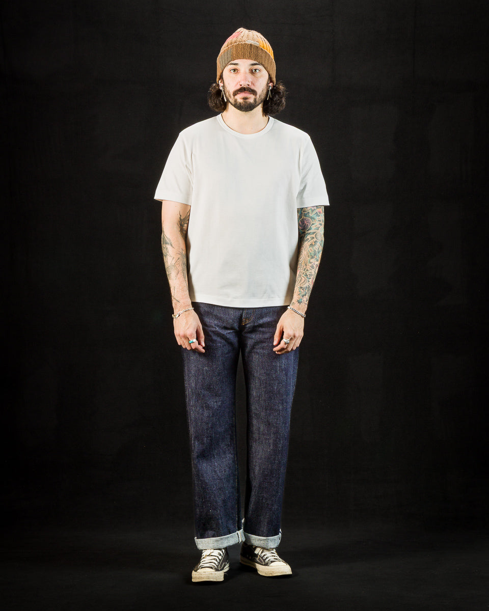 Merz b. Schwanen 2M15C Cropped Vintage Machine Jersey T-Shirt - White - Standard & Strange