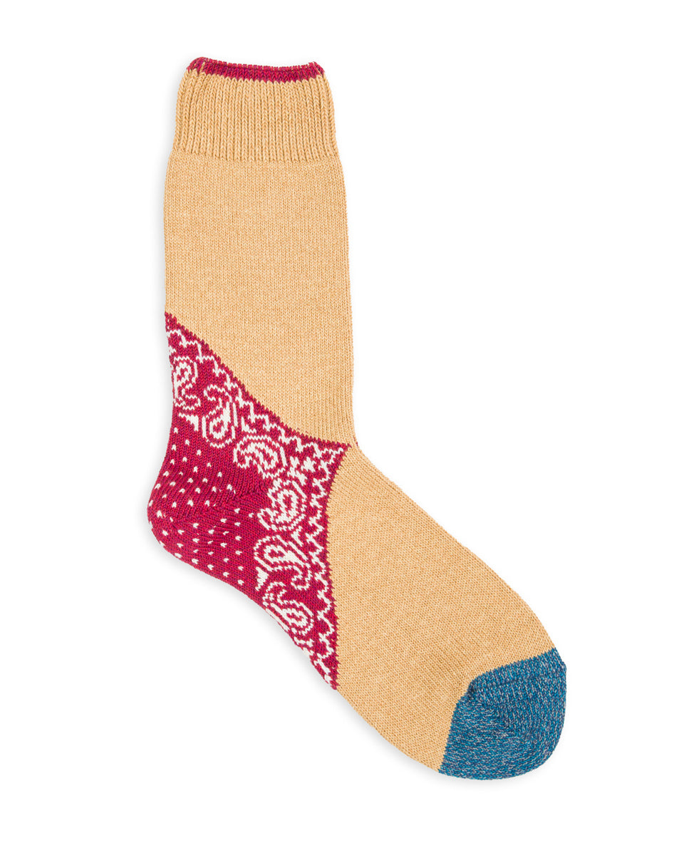 Kapital 96 Yarns Heel Paisley Bandana Socks - Red - Standard & Strange
