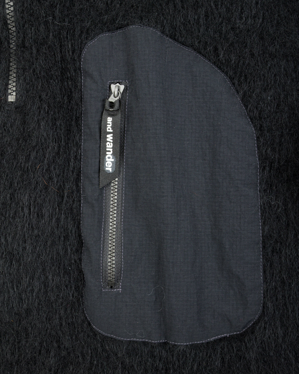 And Wander Mohair Wool Knit Hoodie - Black - Standard & Strange