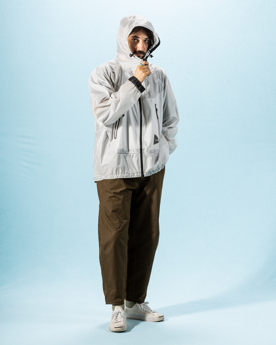 And Wander Sheer Loose Fitting Rain Jacket - White - Standard & Strange