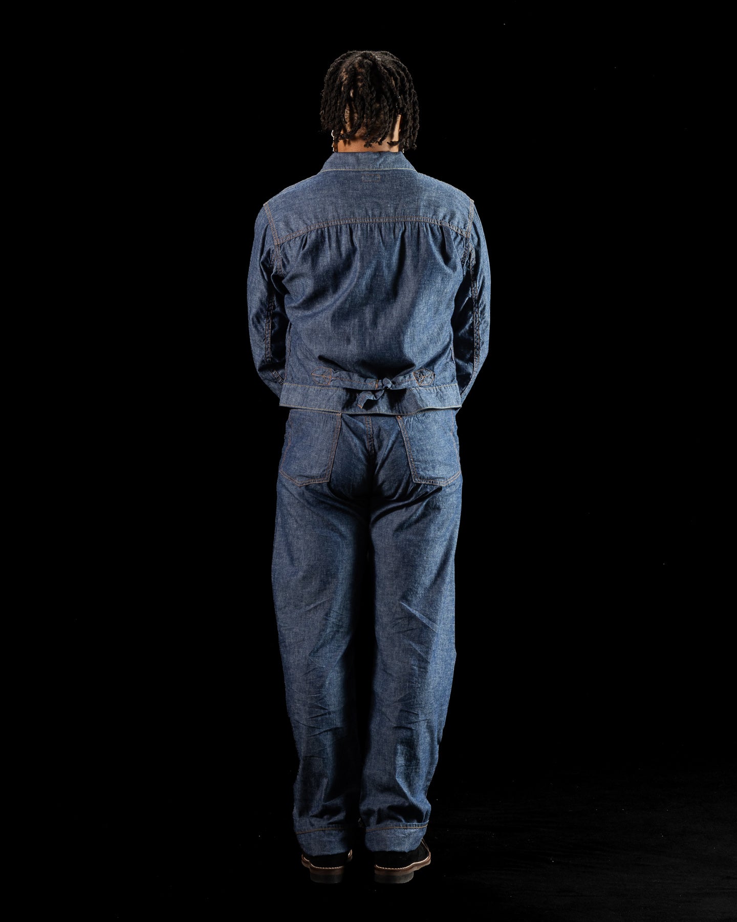 Black Sign 1920s 5.5 oz Death Valley Waist-Overalls - Indigo Chambray - Standard & Strange