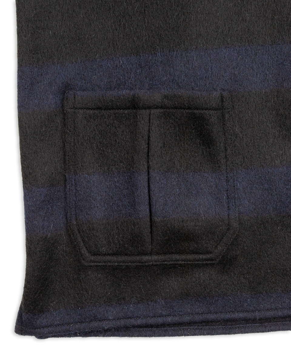 Black Sign 1930s Prison Border Pigpen Shirts - Deep Navy x Mat Black - Standard & Strange