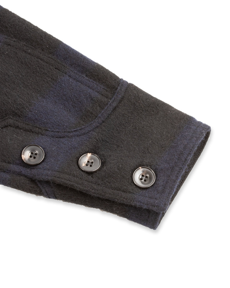 Black Sign 1930s Prison Border Pigpen Shirts - Deep Navy x Mat Black - Standard & Strange