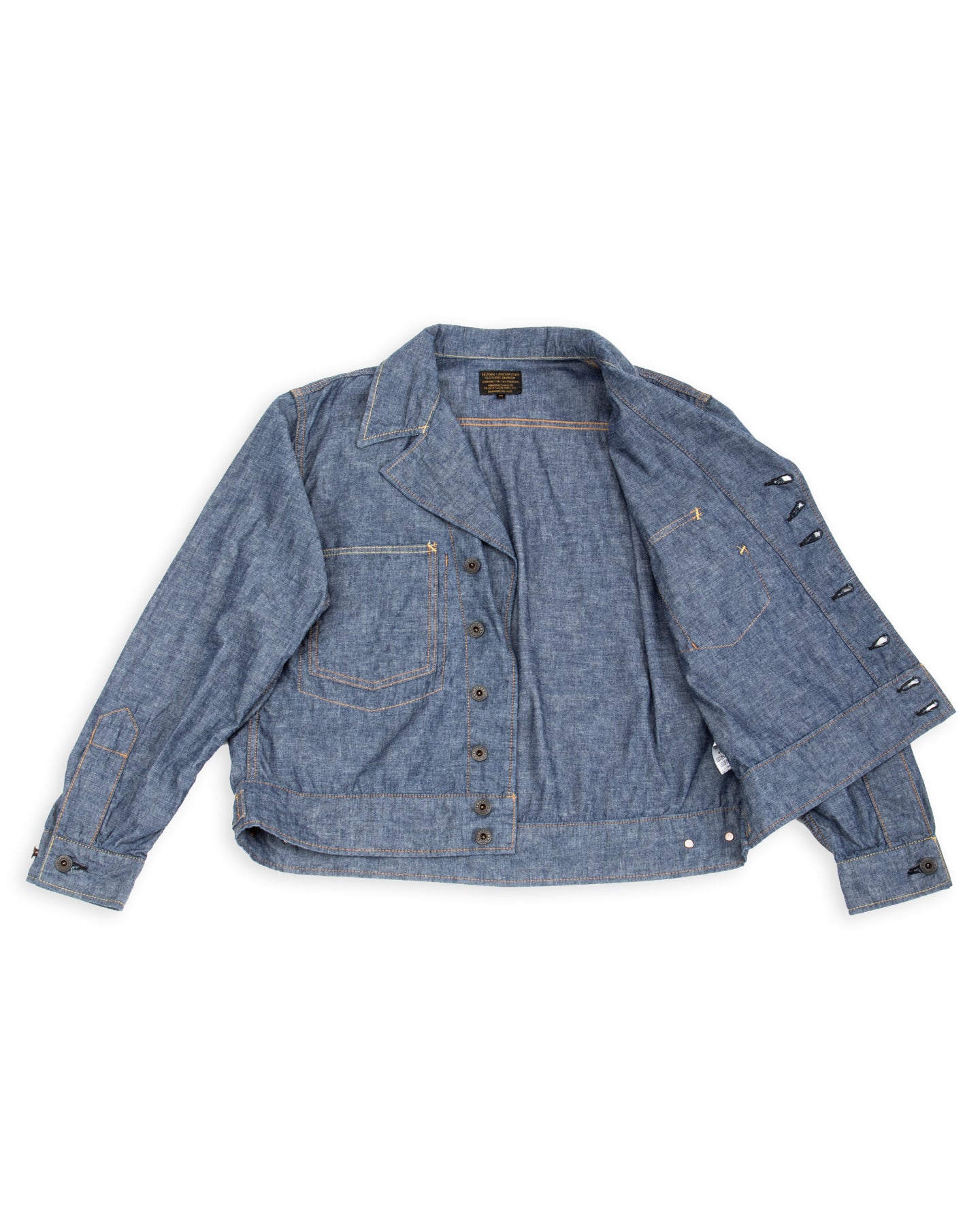 Black Sign 1940s 5.5oz Selvage US Army Field Jacket - Indigo Chambray - Standard & Strange
