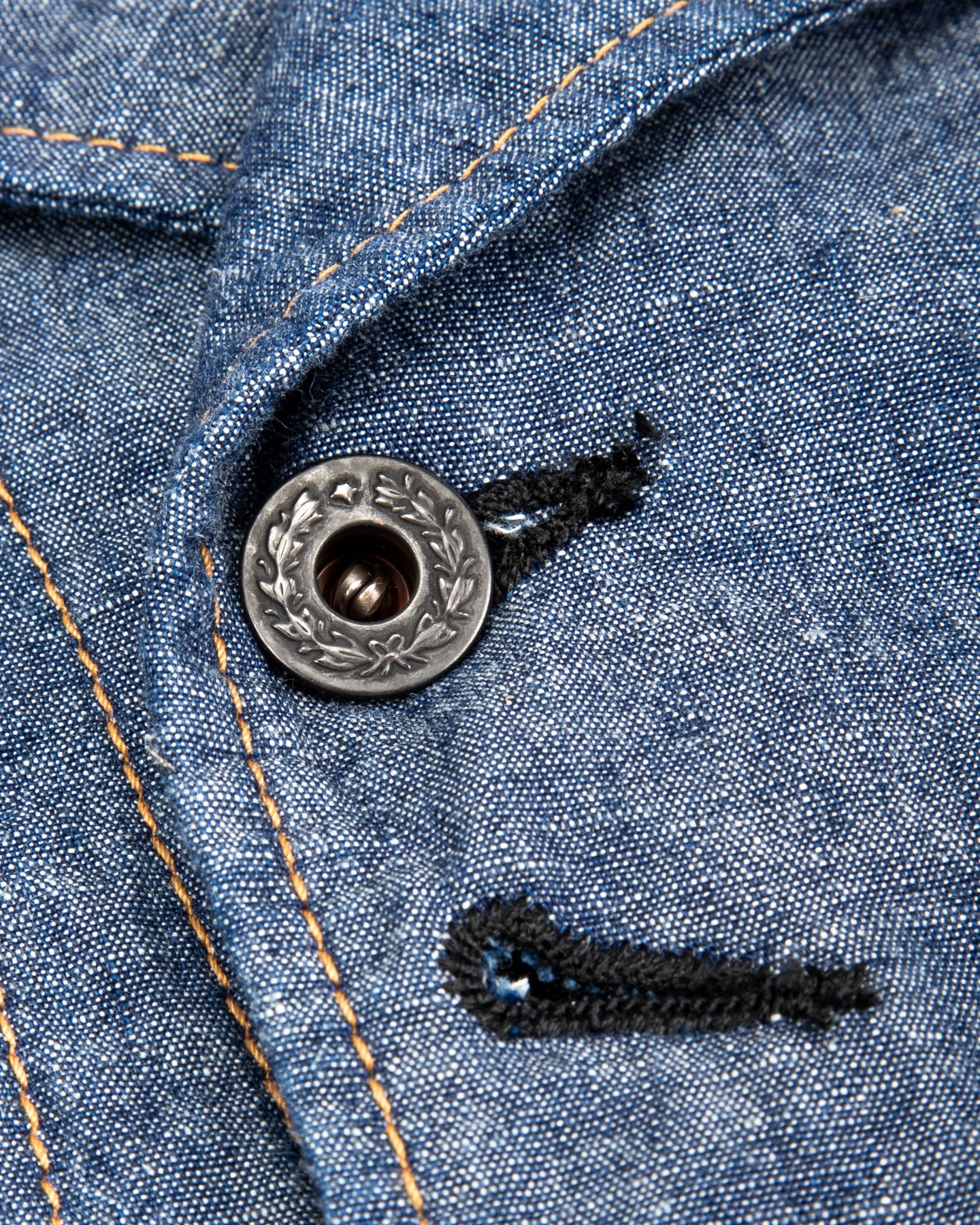 Black Sign 1940s 5.5oz Selvage US Army Field Jacket - Indigo Chambray - Standard & Strange