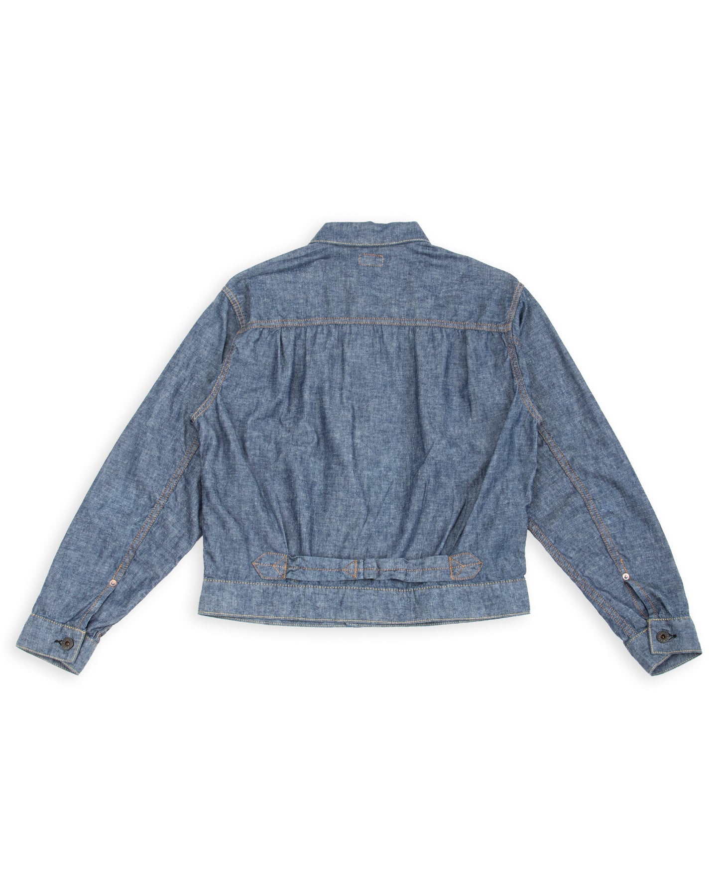 Black Sign 5.5oz Selvage Chambray Pleats Jacket - Indigo Chambray - Standard & Strange