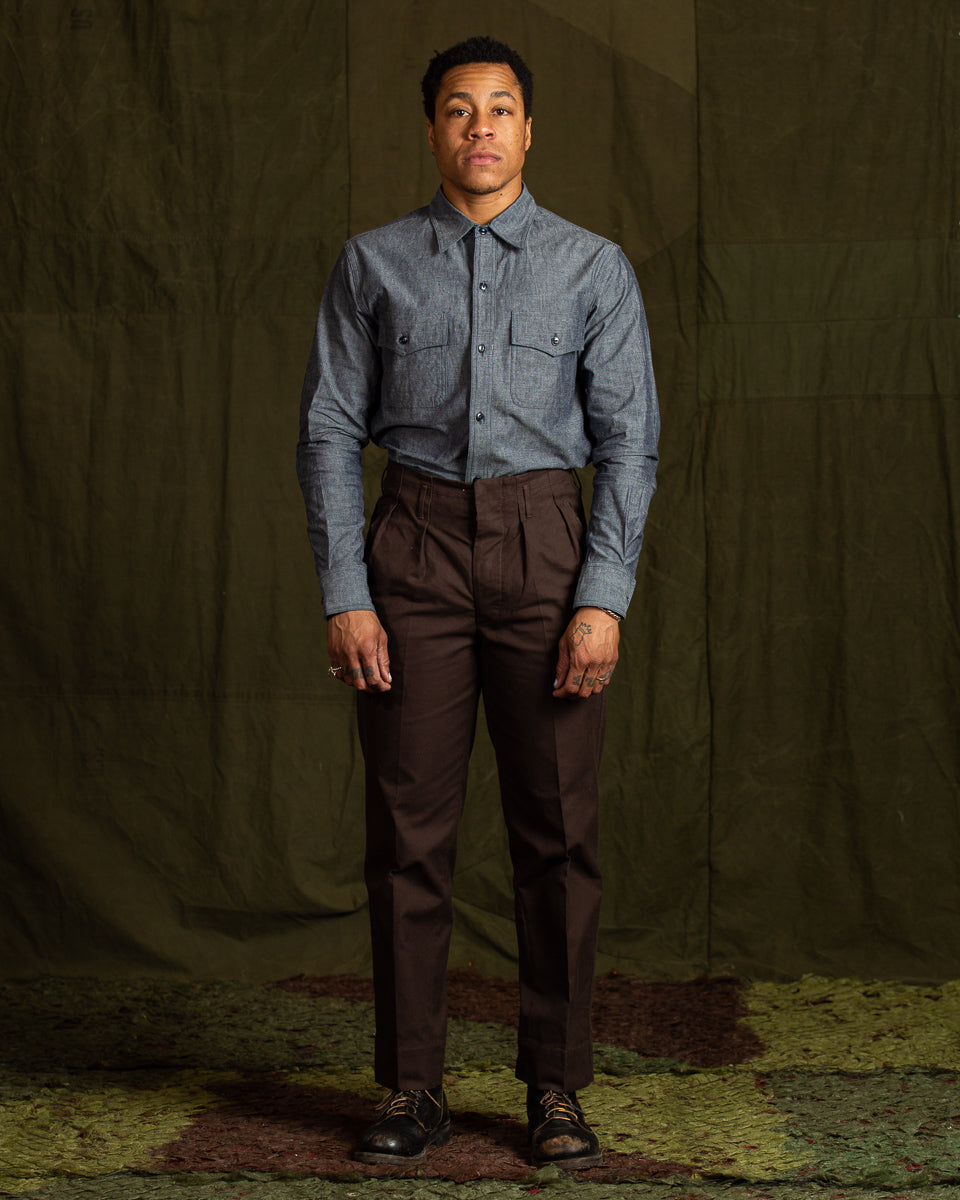 Black Sign 6.5oz Chambray US Navy Shirts - Royal Navy - Standard & Strange