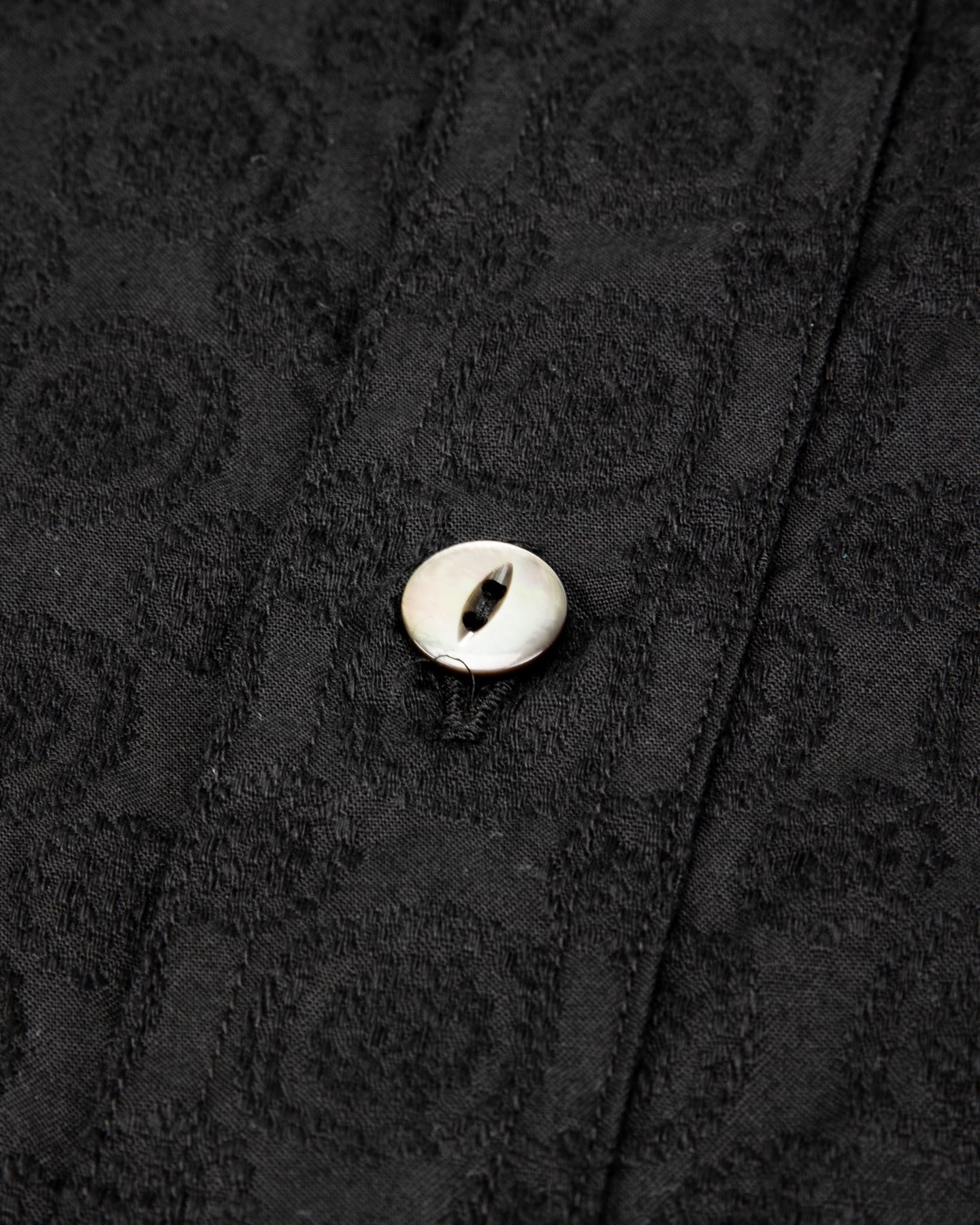 Black Sign Fine Pattern Jacquard Open Pocket Work Shirt - Midnight Black - Standard & Strange
