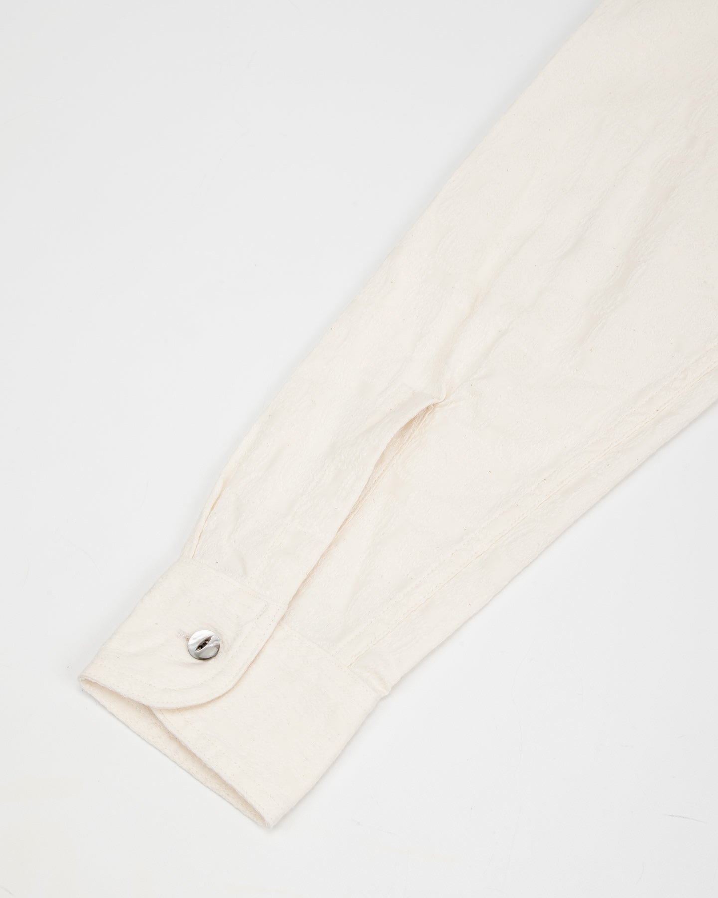 Black Sign Fine Pattern Jacquard Open Pocket Work Shirt - Salt White - Standard & Strange