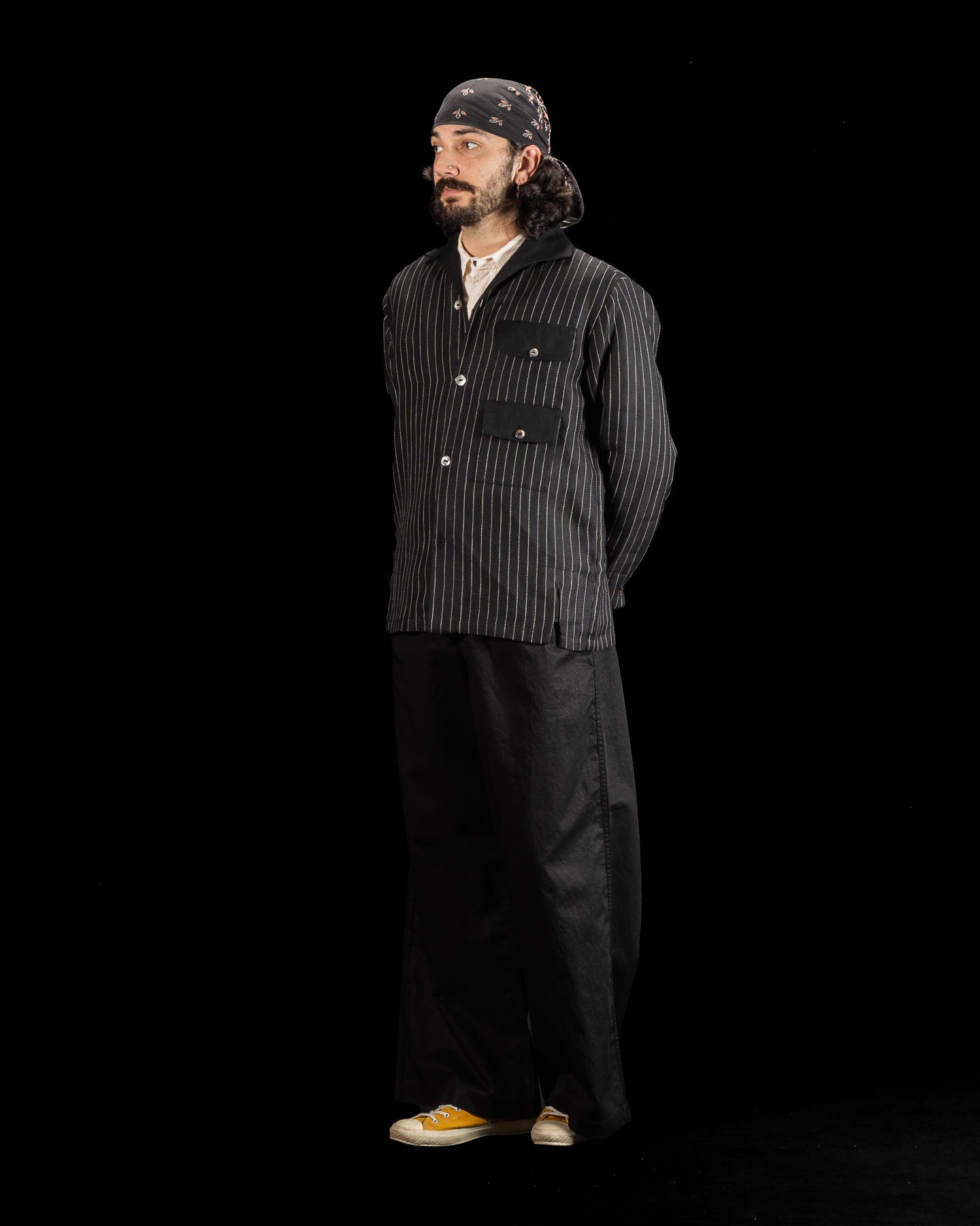 Black Sign Italian Collar 2 Tone "GIGORO" Jacket - Rain Stripe - Standard & Strange