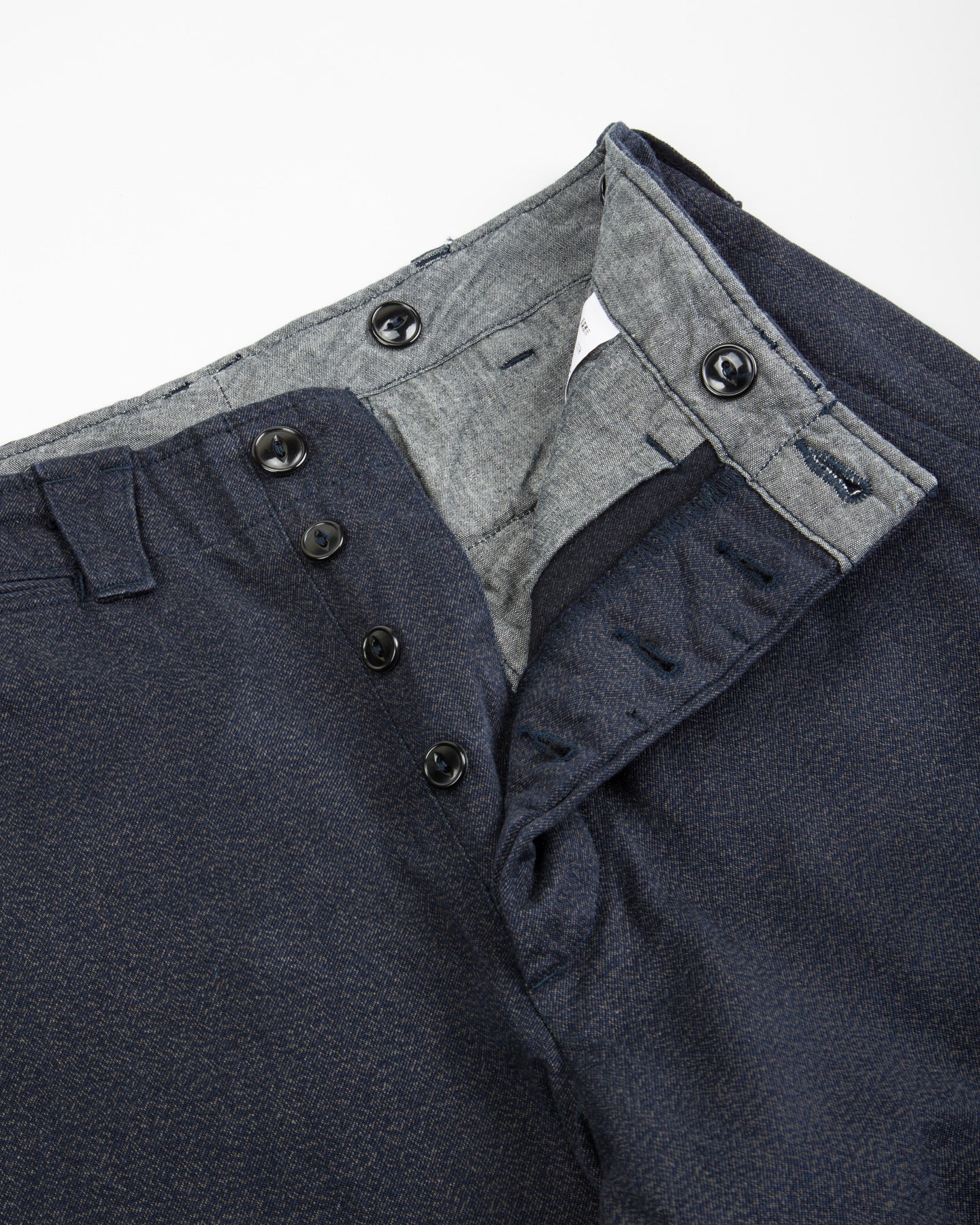 Black Sign Mock Twist Yarn Officer Trousers - Blue Fog - Standard & Strange