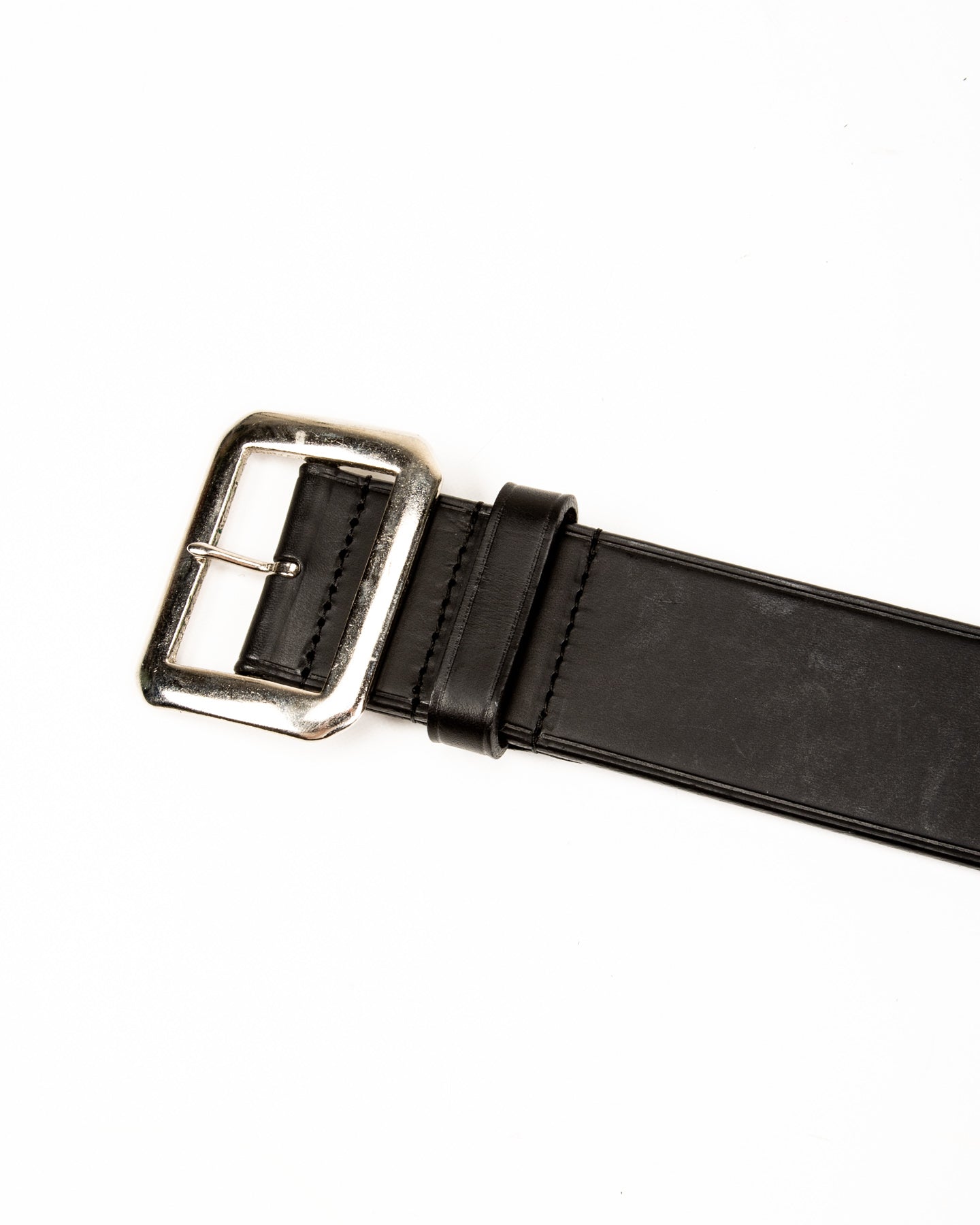 Black Sign Plain Belt with 1950s NOS Buckle - Black - Standard & Strange