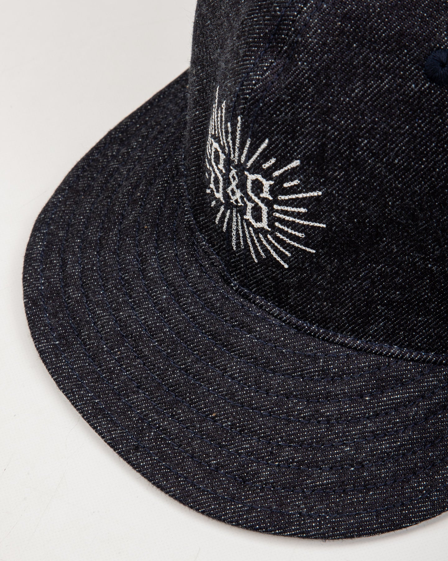 Black Sign Standard & Strange Trucker Cap - Indigo Denim x White - Standard & Strange