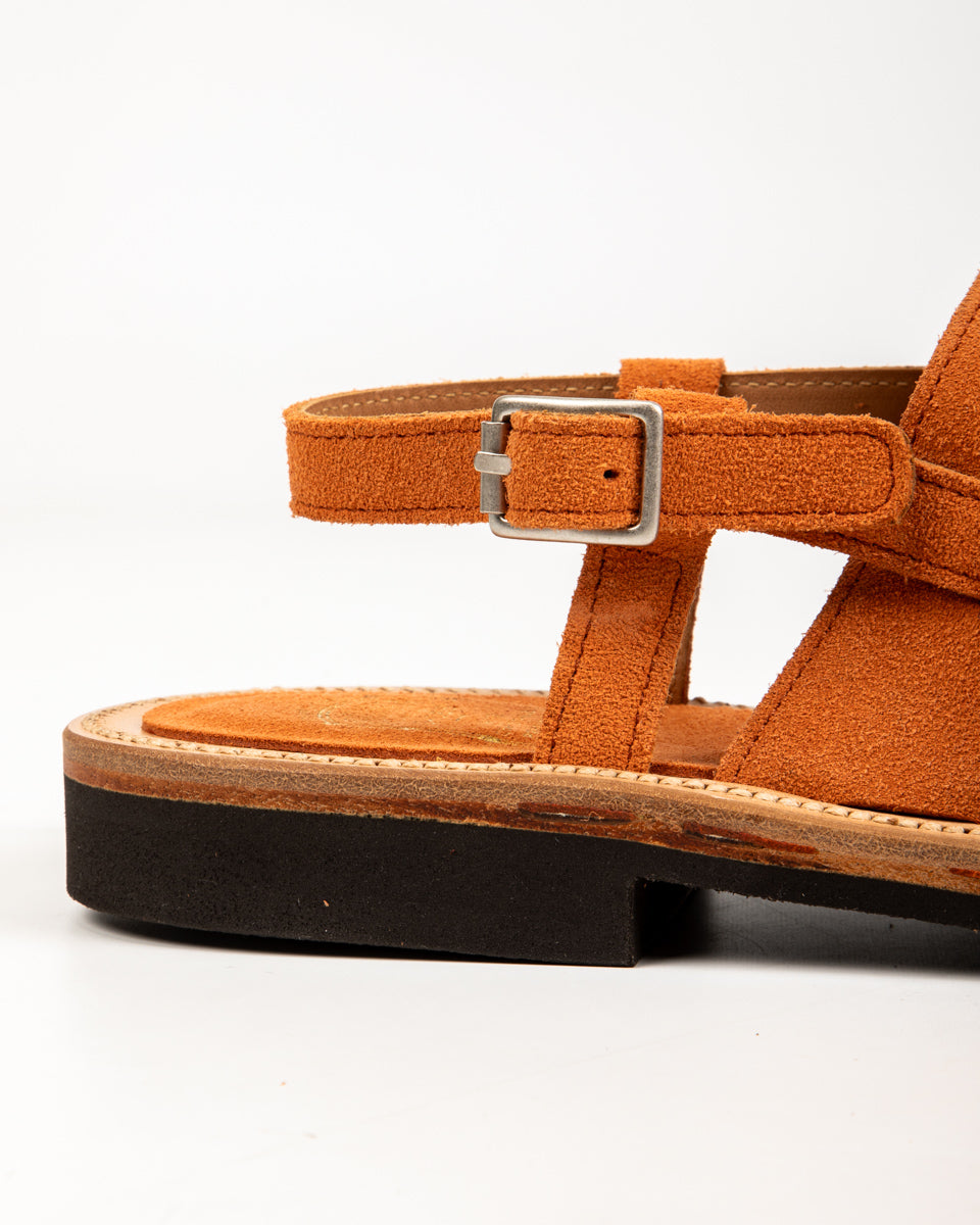 Bruschetta Shoes Malheur Sandal - Orange Suede - Standard & Strange