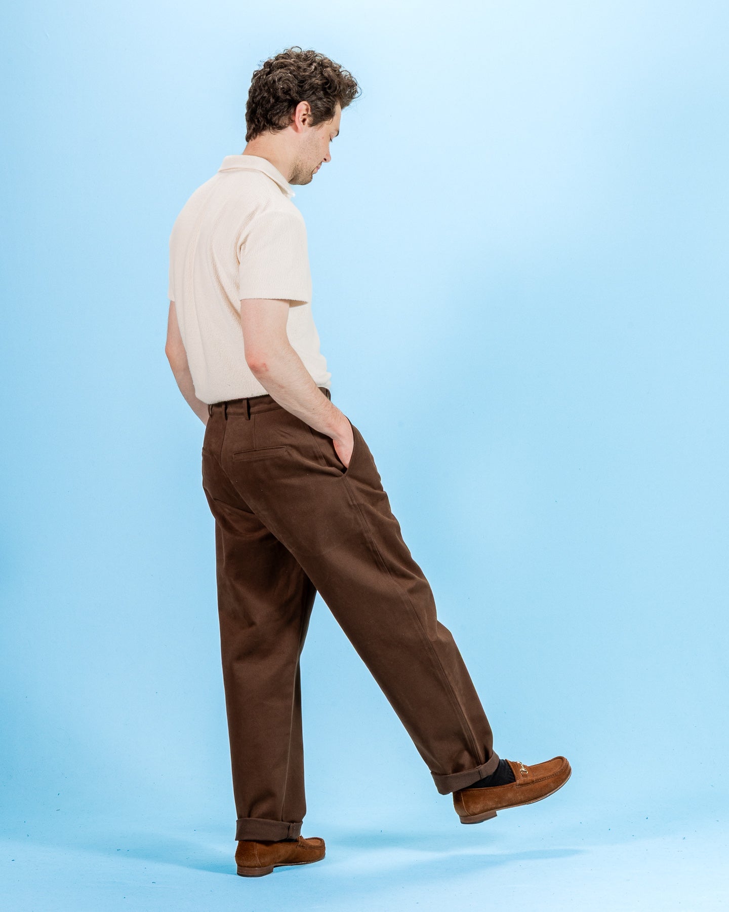 De Bonne Facture Balloon Trousers - Bark Brown Heavy Cotton Drill - Standard & Strange