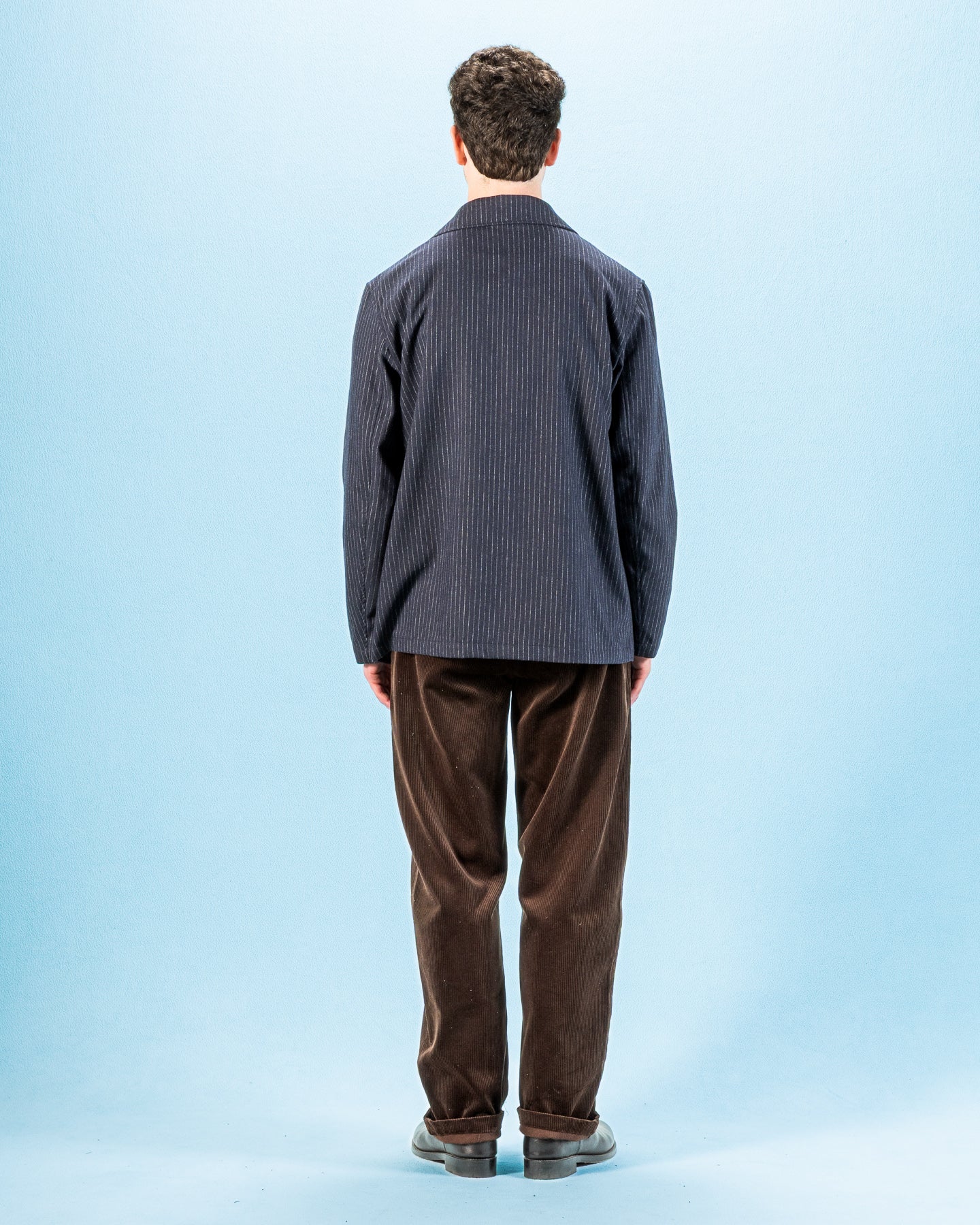 De Bonne Facture Double Breasted Jacket - Navy Pinstripe - Standard & Strange