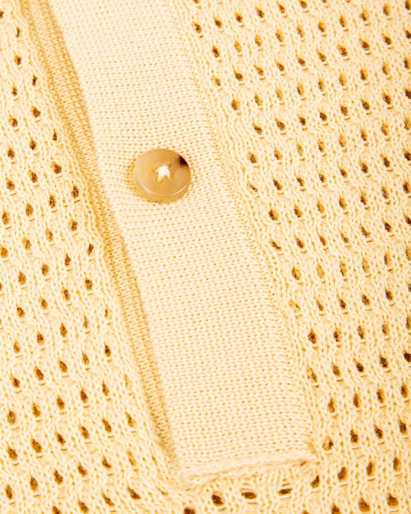 De Bonne Facture Honeycomb Knitted Polo - Butter Yellow - Standard & Strange
