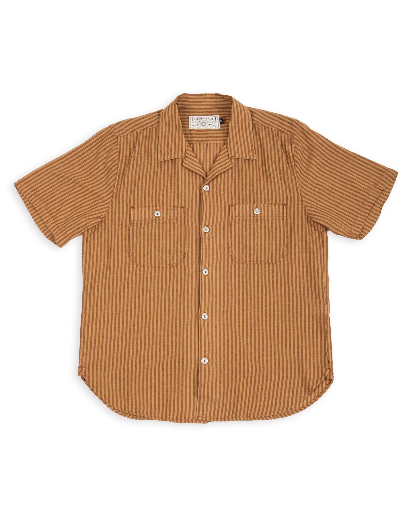 Freenote Dayton Shirt - Terracotta Stripe - Standard & Strange