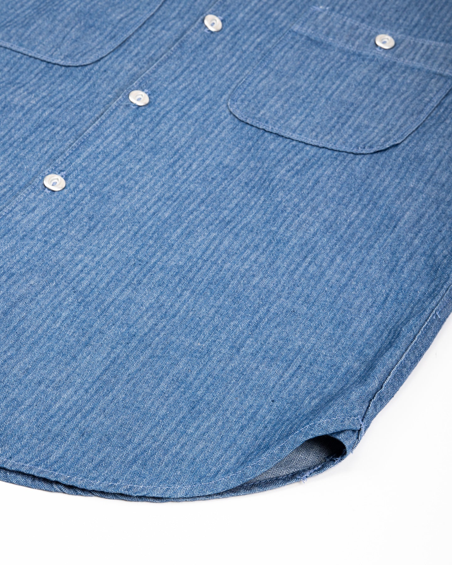 Freenote Dayton Shirt S/S - Blue Herringbone - Standard & Strange