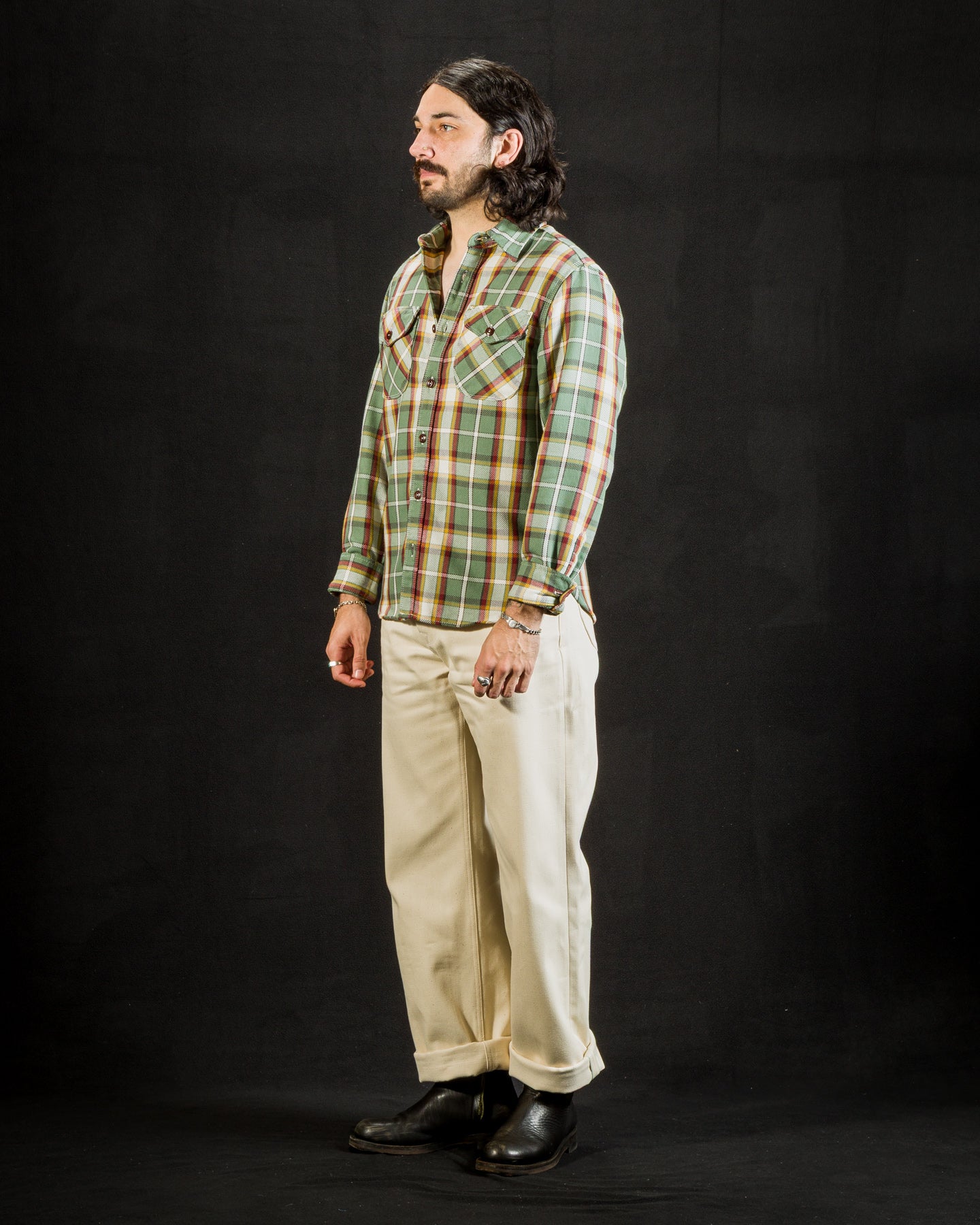 Freenote Wells Workshirt - Aloe Green Plaid - Standard & Strange