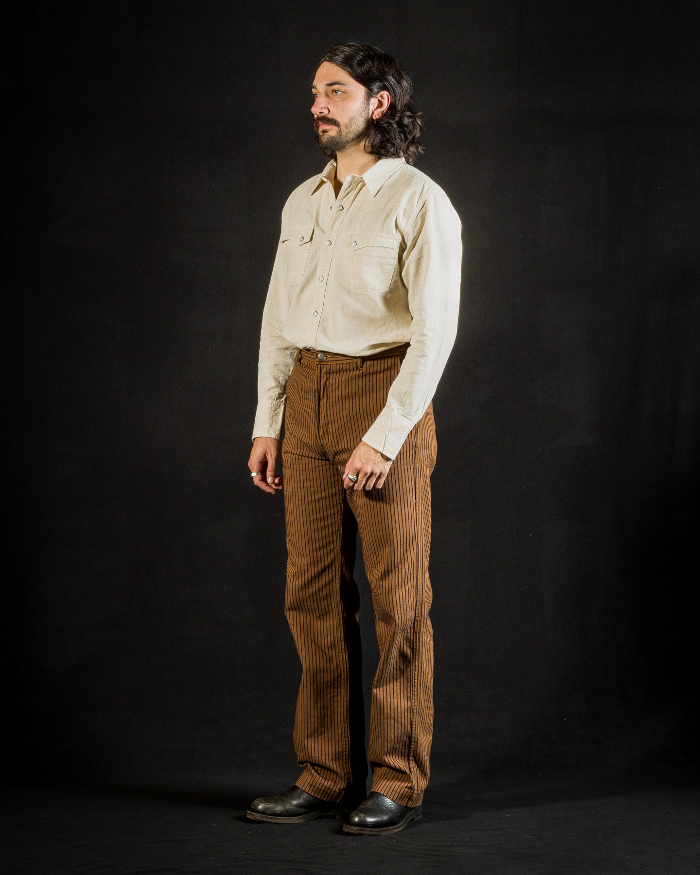Freenote Western Pant - Brown Herringbone Dobby - Standard & Strange
