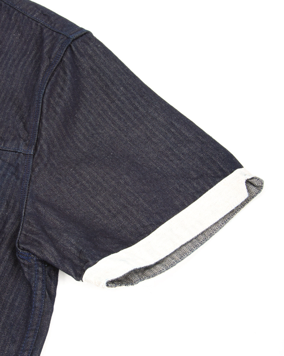 Freenote Yorba Zip S/S - Navy Herringbone - Standard & Strange