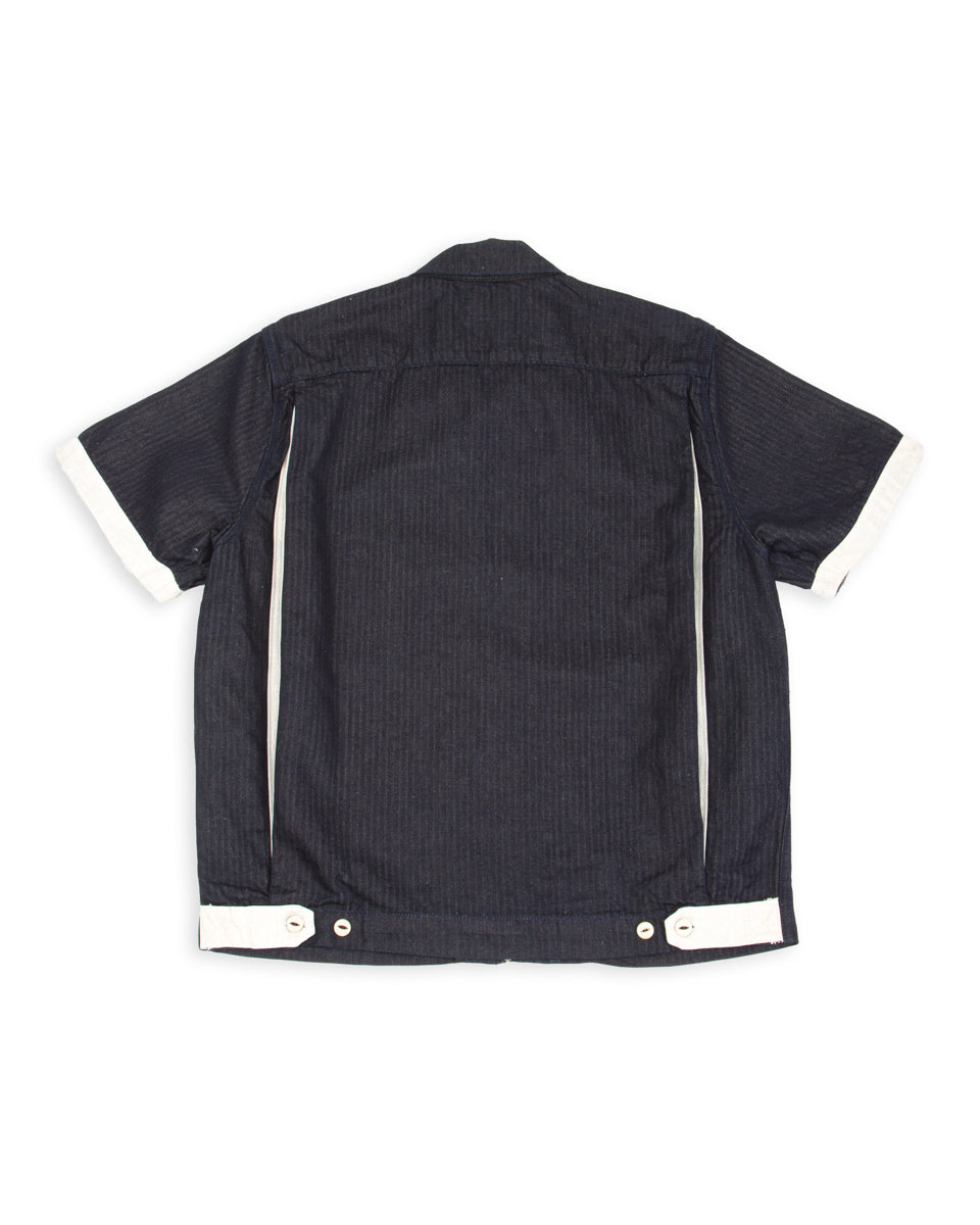 Freenote Yorba Zip S/S - Navy Herringbone - Standard & Strange