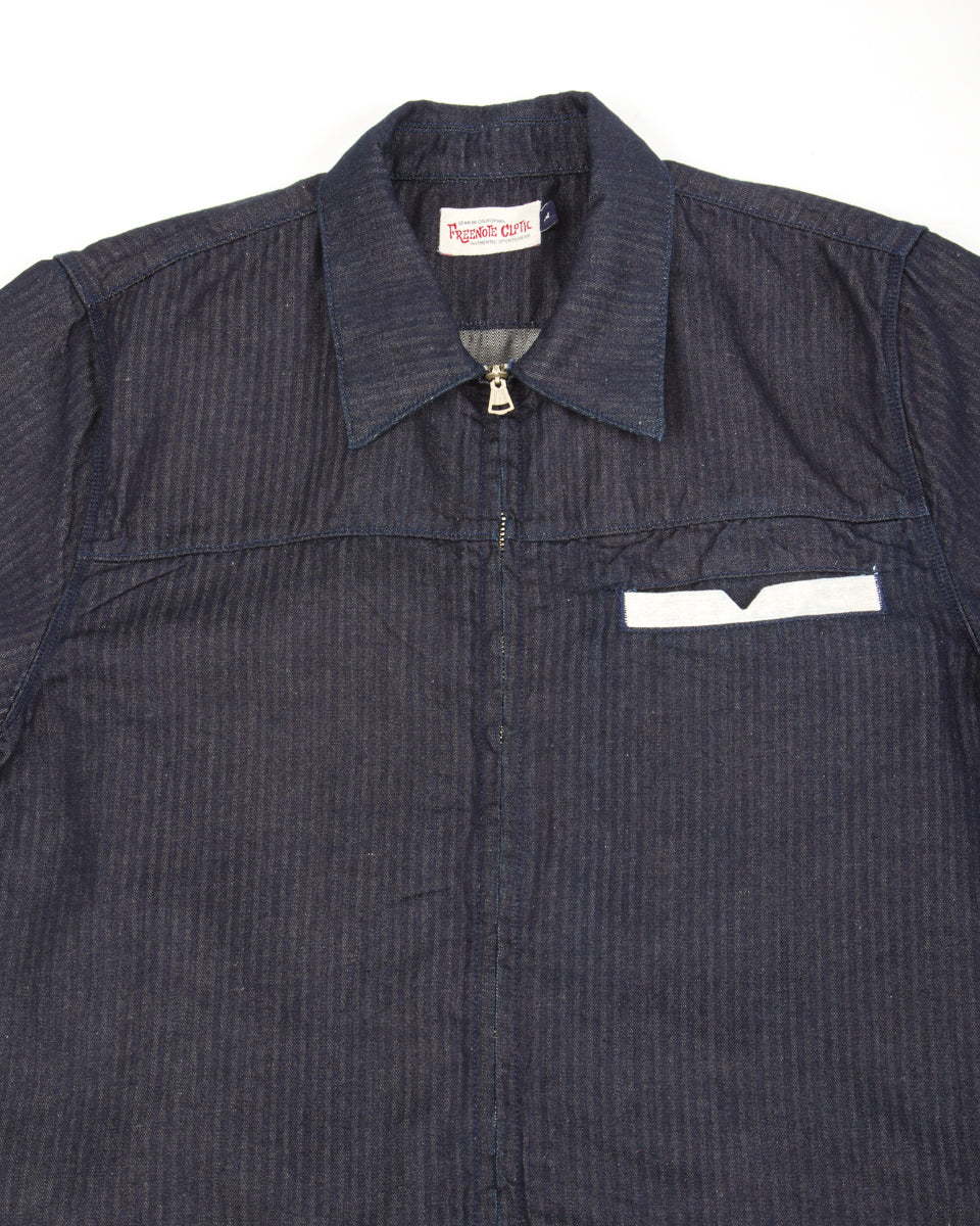 Freenote Yorba Zip S/S - Navy Herringbone - Standard & Strange