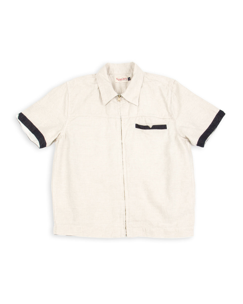 Freenote Yorba Zip S/S - White Herringbone - Standard & Strange