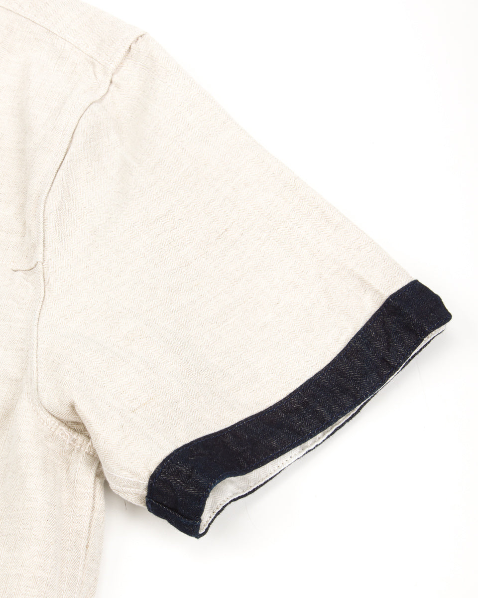 Freenote Yorba Zip S/S - White Herringbone - Standard & Strange