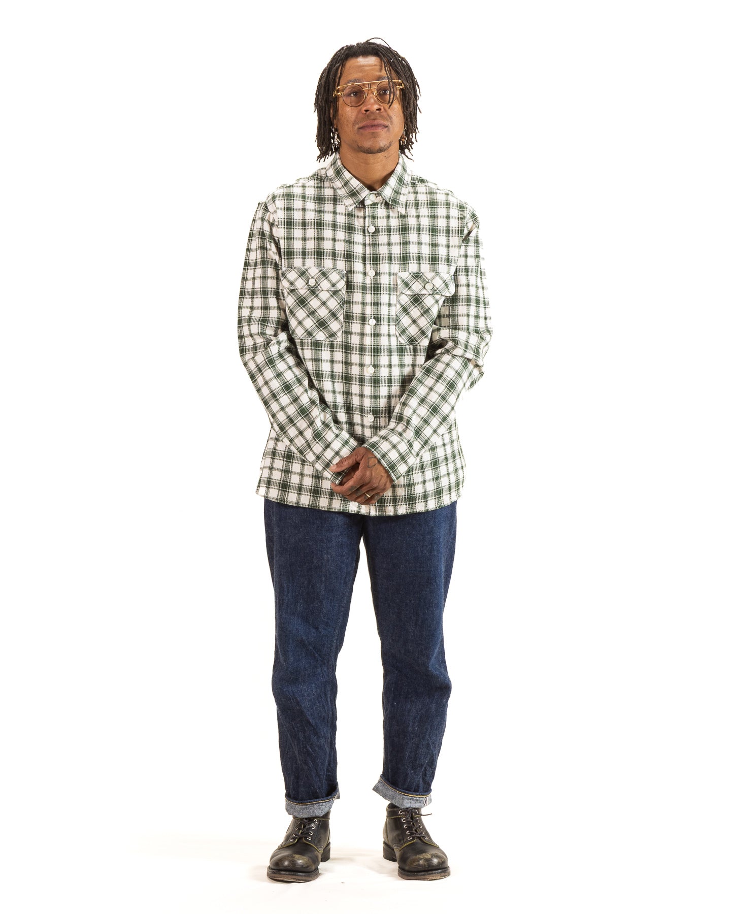 Freenote Benson Shirt - Cactus Green Plaid - Standard & Strange