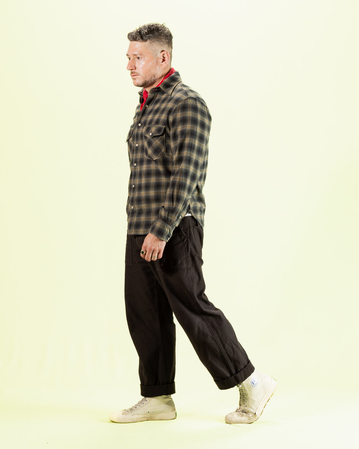Freenote Bodie Shirt - Navy Shadow Plaid - Standard & Strange