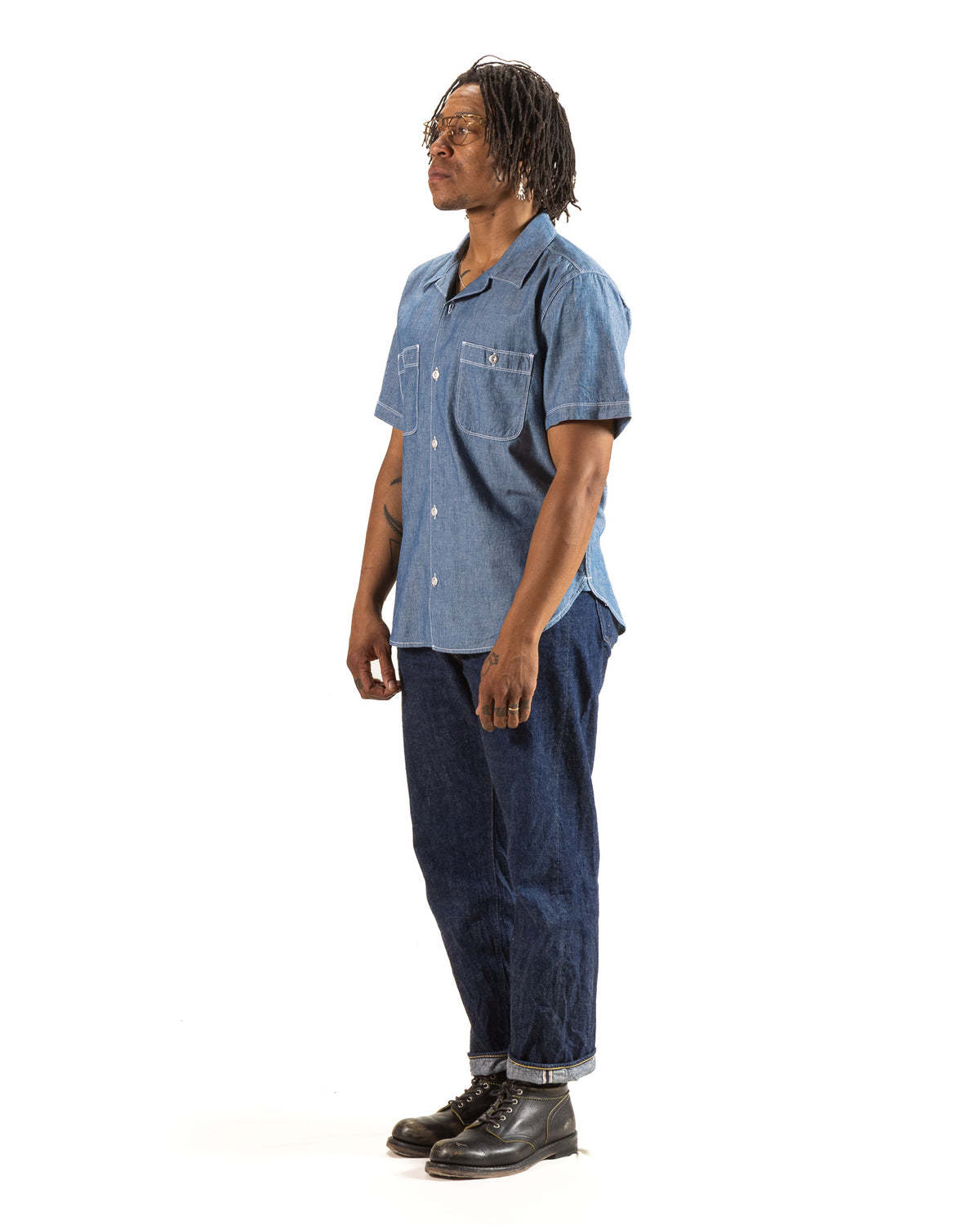 Freenote Dayton S/S Shirt - Chambray - Standard & Strange