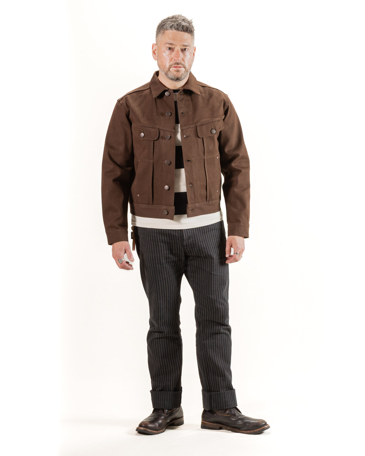 Freenote High Low Jacket - 15oz Dark Brown Denim - Standard & Strange