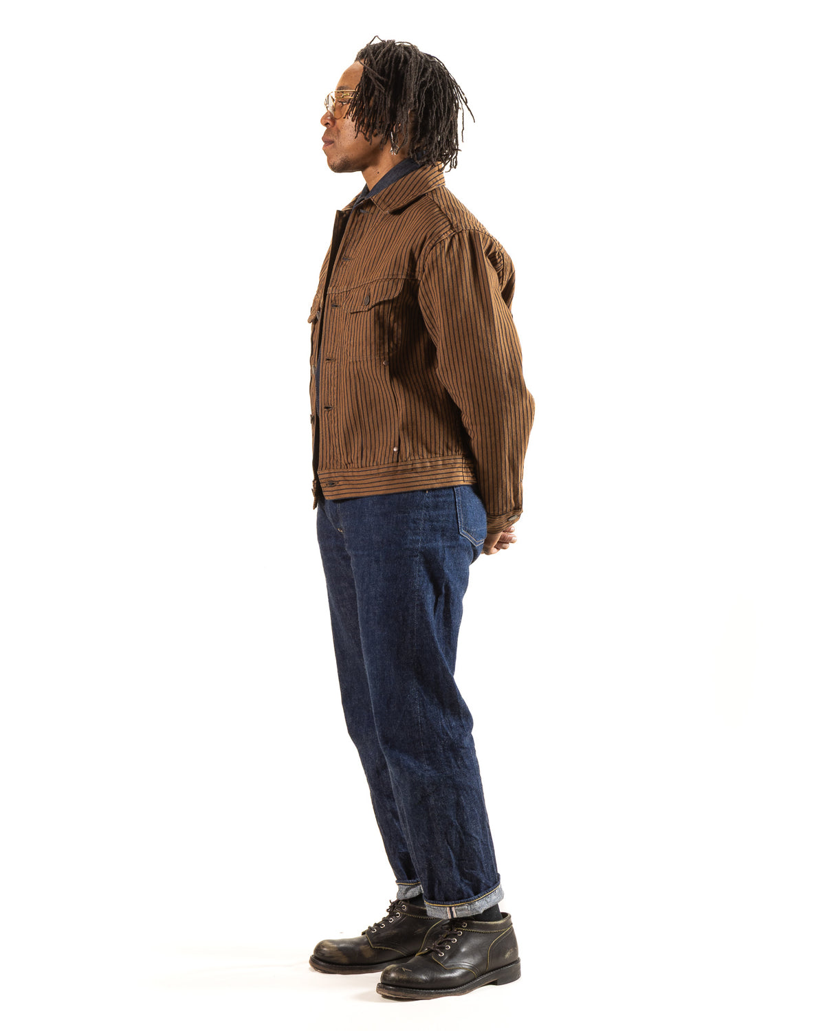 Freenote High Low Jacket - Brown Herringbone Dobby - Standard & Strange