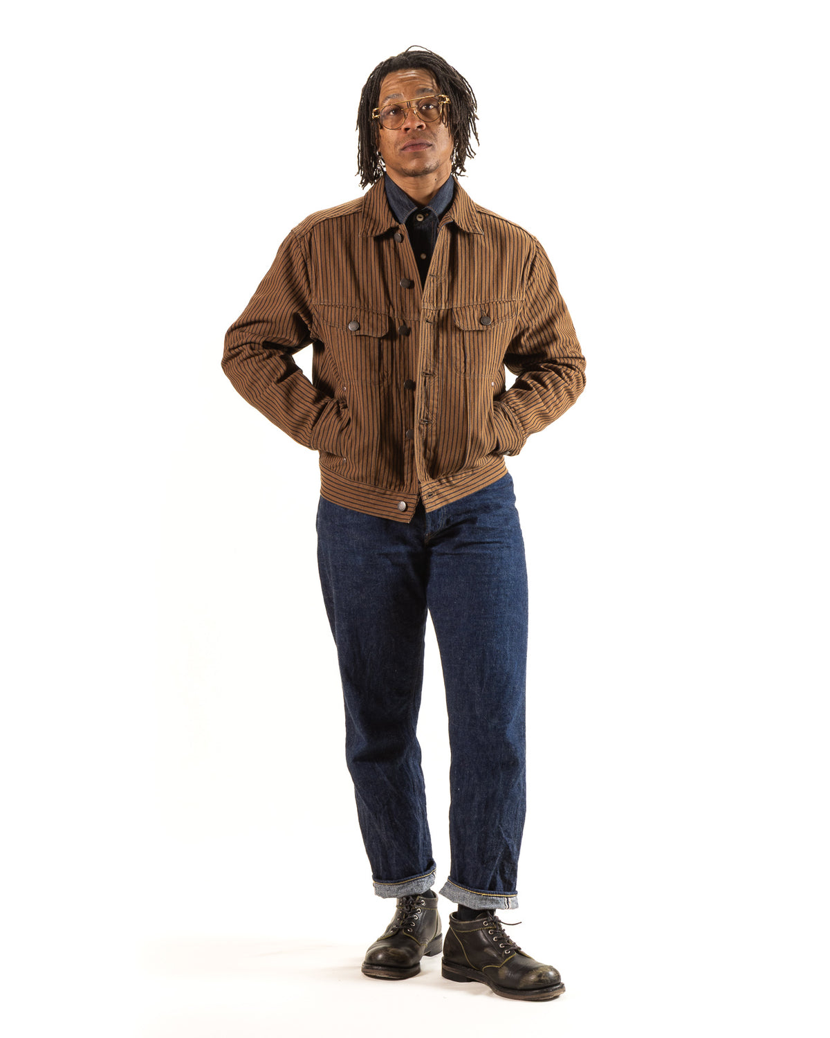 Freenote High Low Jacket - Brown Herringbone Dobby - Standard & Strange