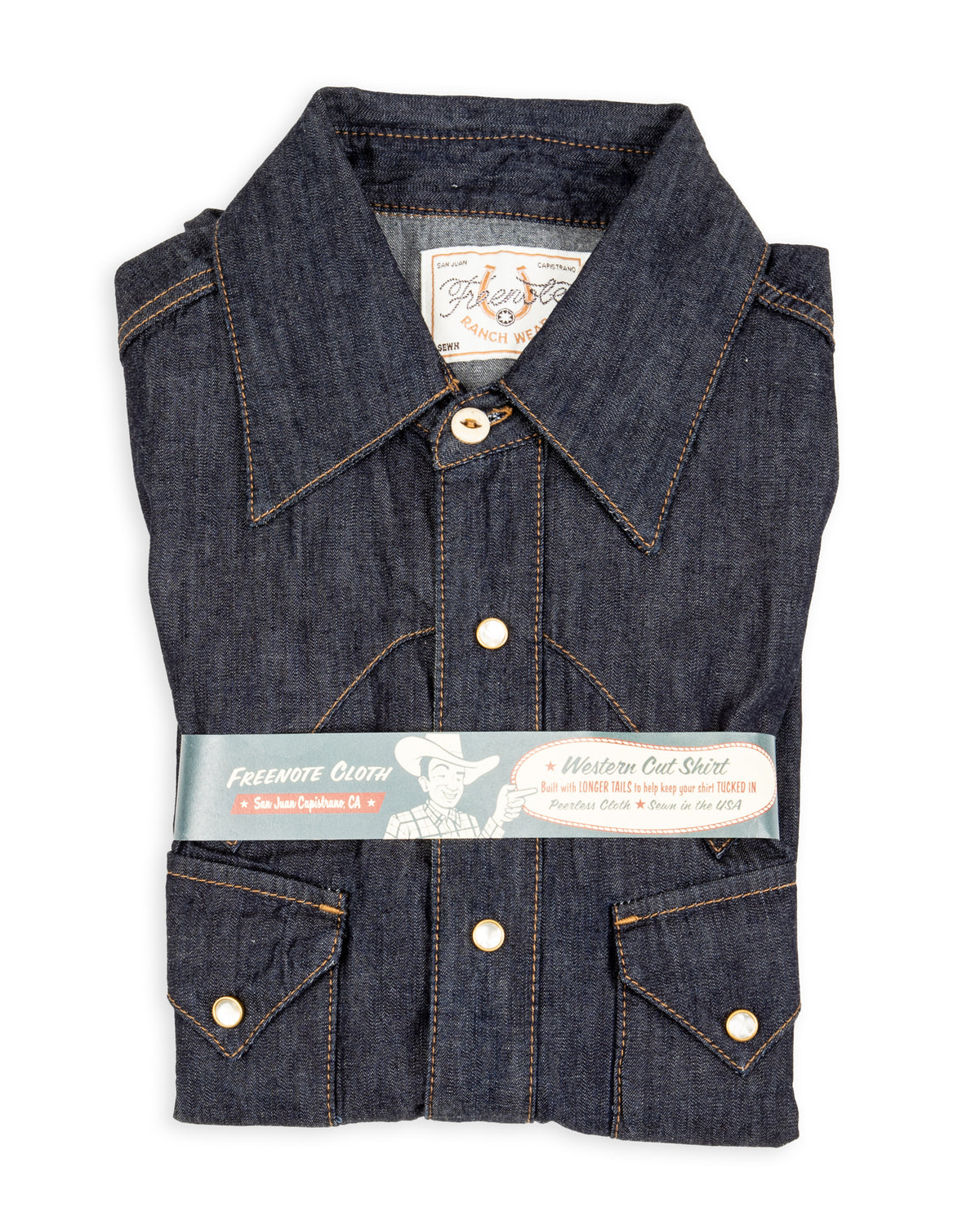 Freenote North Fork S/S Shirt - 6oz Rinsed Denim - Standard & Strange