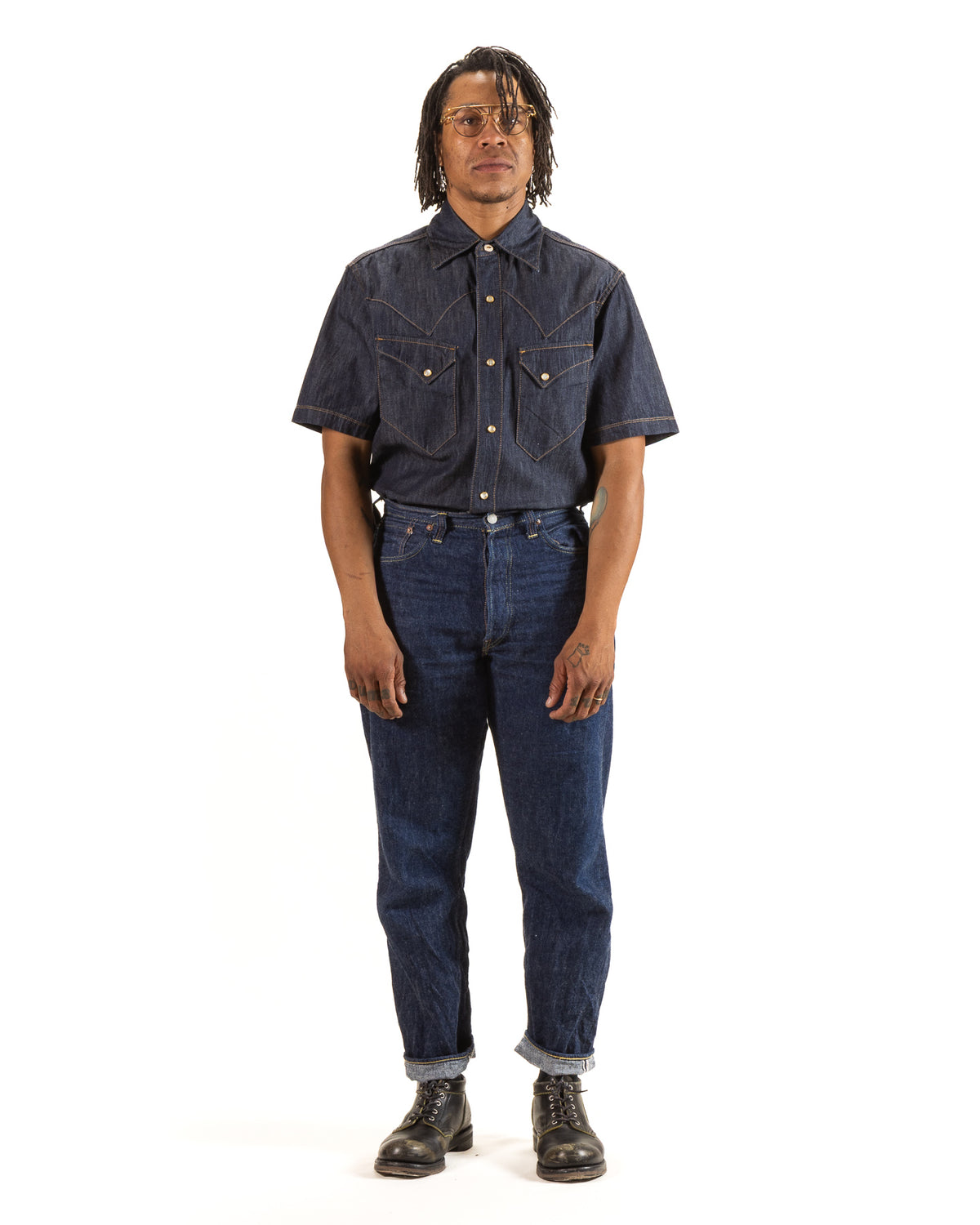 Freenote North Fork S/S Shirt - 6oz Rinsed Denim - Standard & Strange