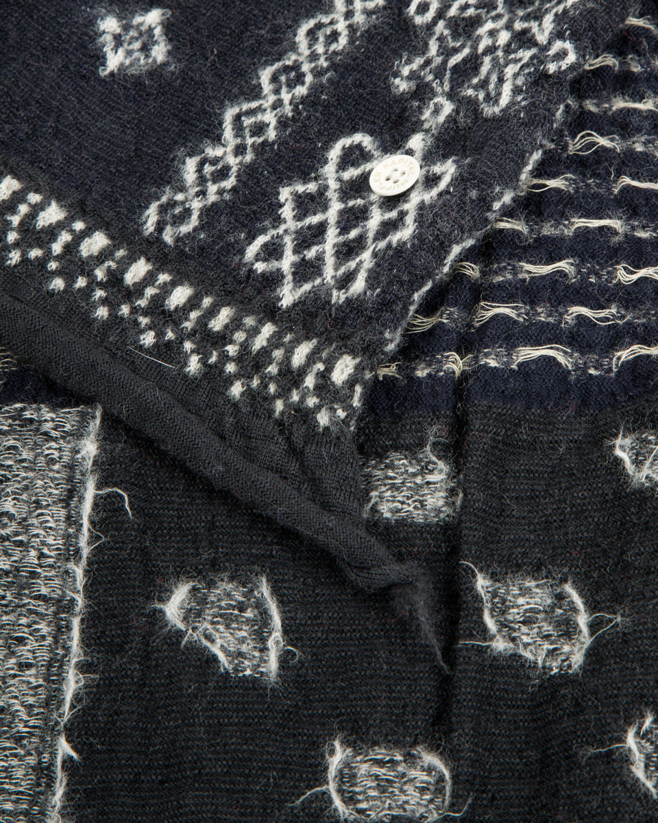 Kapital Fulling Wool HAPPY Scarf Bandana Patchwork - Black - Standard & Strange