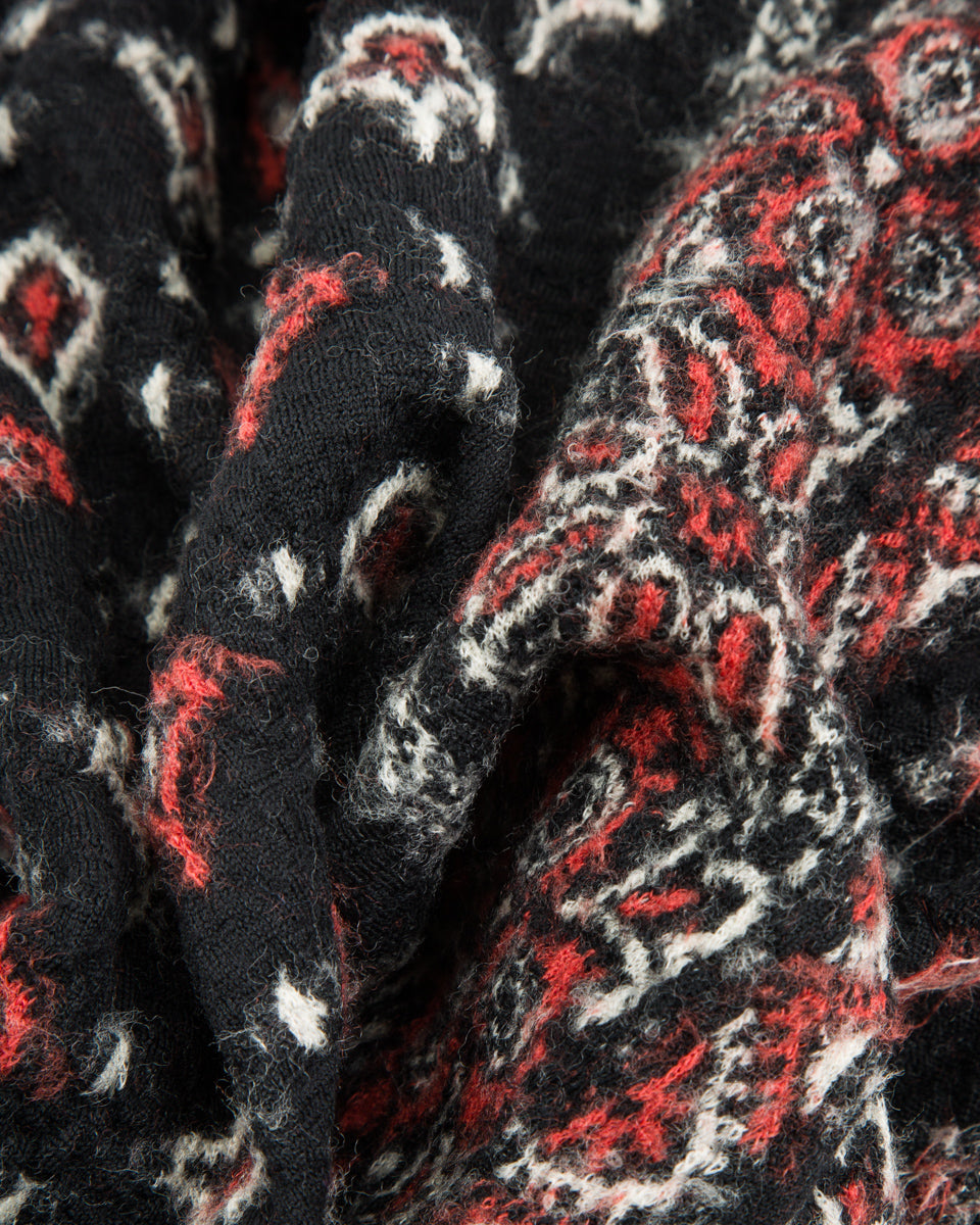 Kapital Fulling Wool HAPPY Scarf Colorful BIG-MAMA BANDANA - Black - Standard & Strange