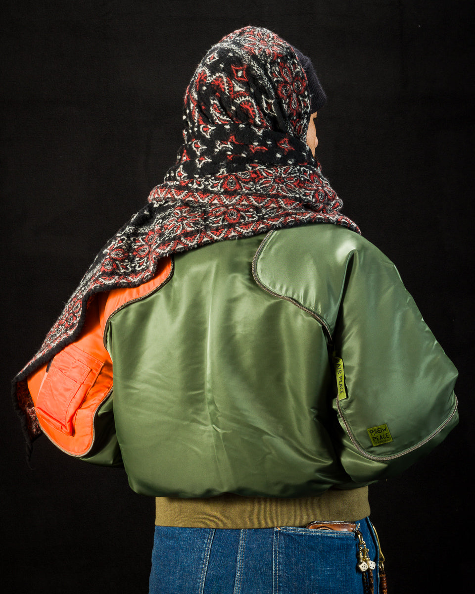Kapital Fulling Wool HAPPY Scarf Colorful BIG-MAMA BANDANA - Black - Standard & Strange