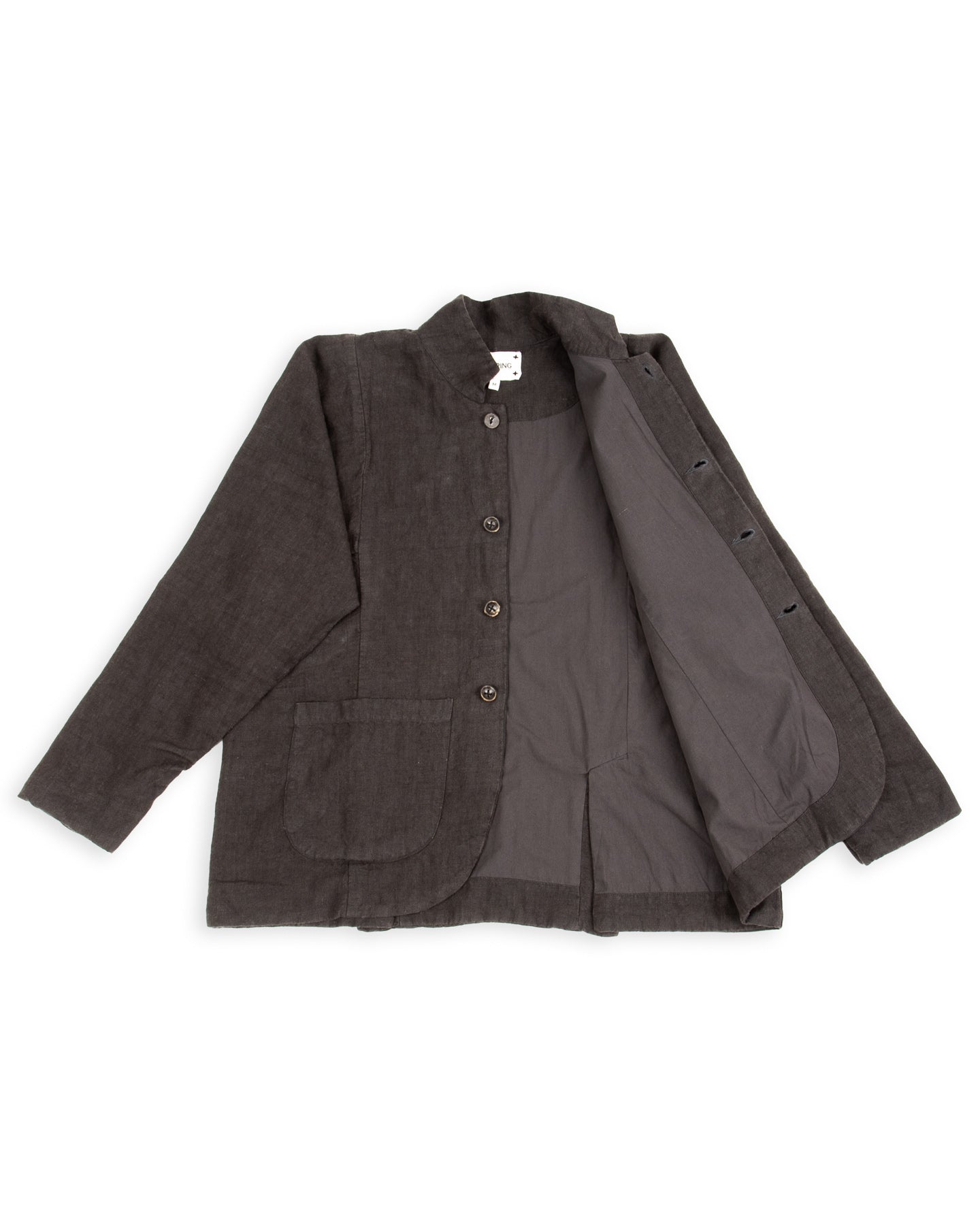 Gathering Fisherman Jacket - Black Linen Stonewash - Standard & Strange