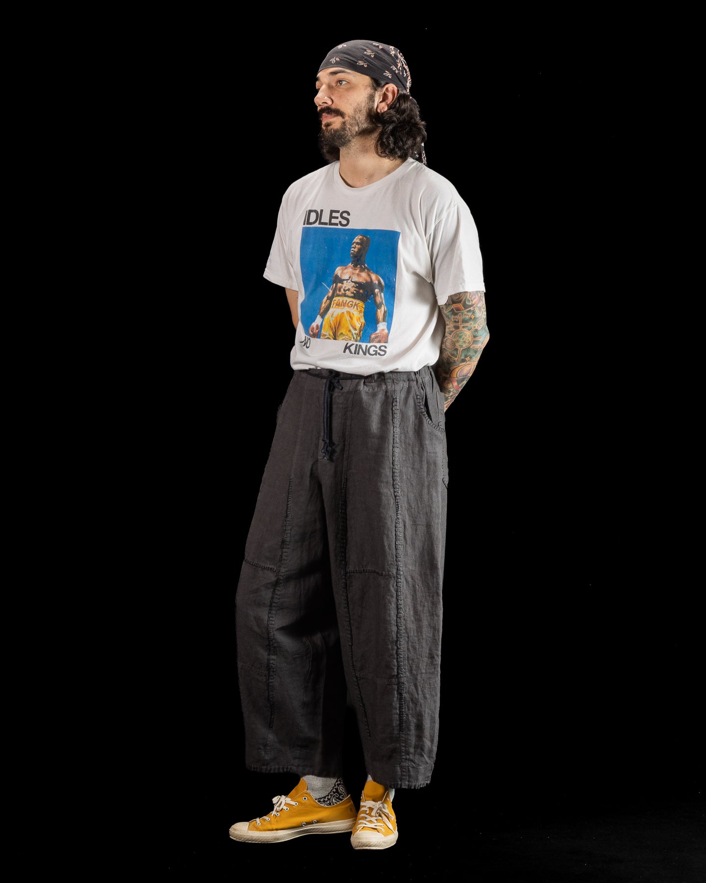 Gathering Fisherman Pant - Black Linen Stonewash - Standard & Strange