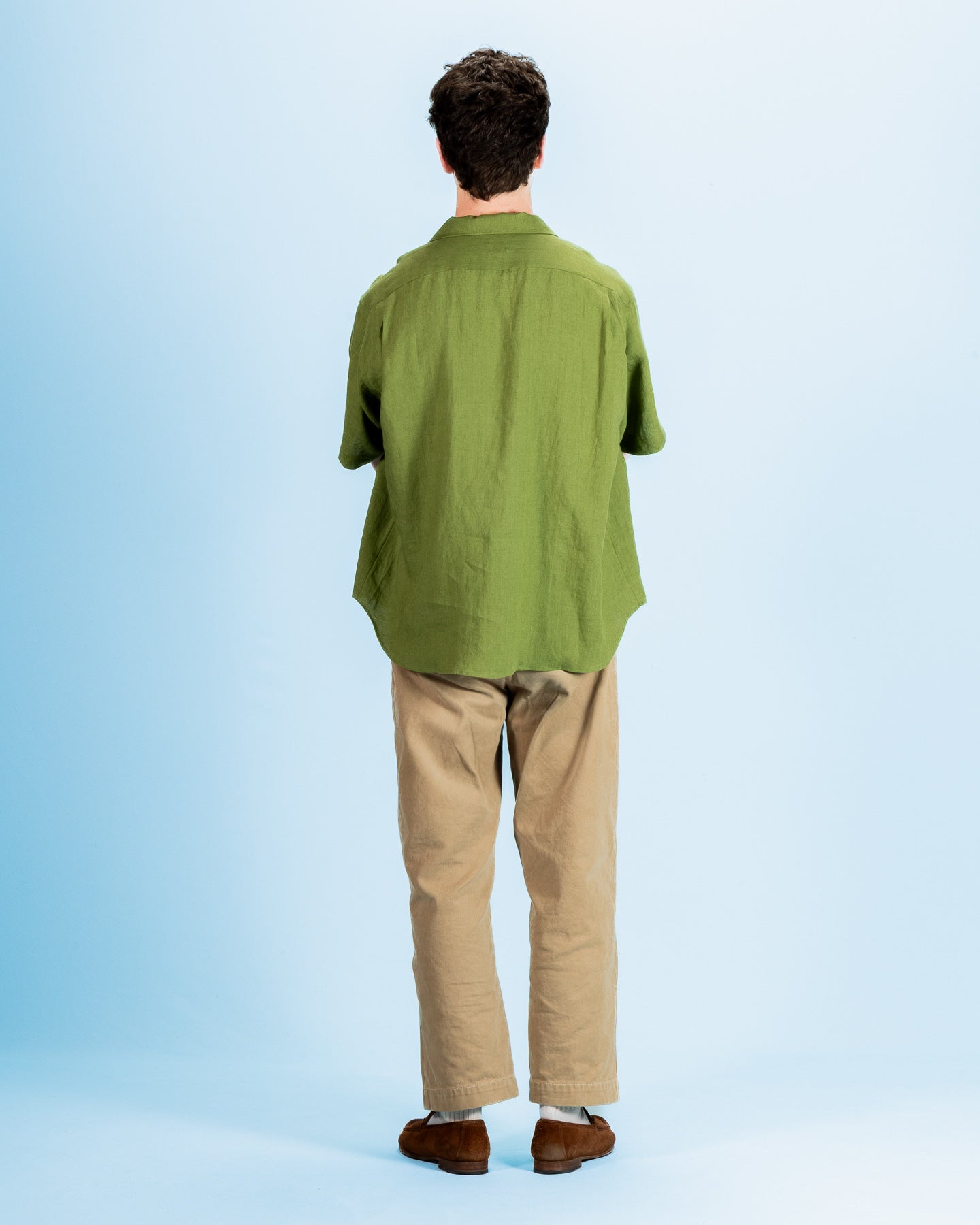 Gorsch Capri Short Sleeve Pullover Shirt - Olive Green Linen - Standard & Strange