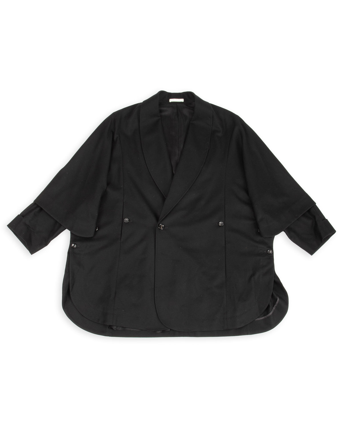 Gorsch Flannel Wool Cape Coat - Black - Standard & Strange