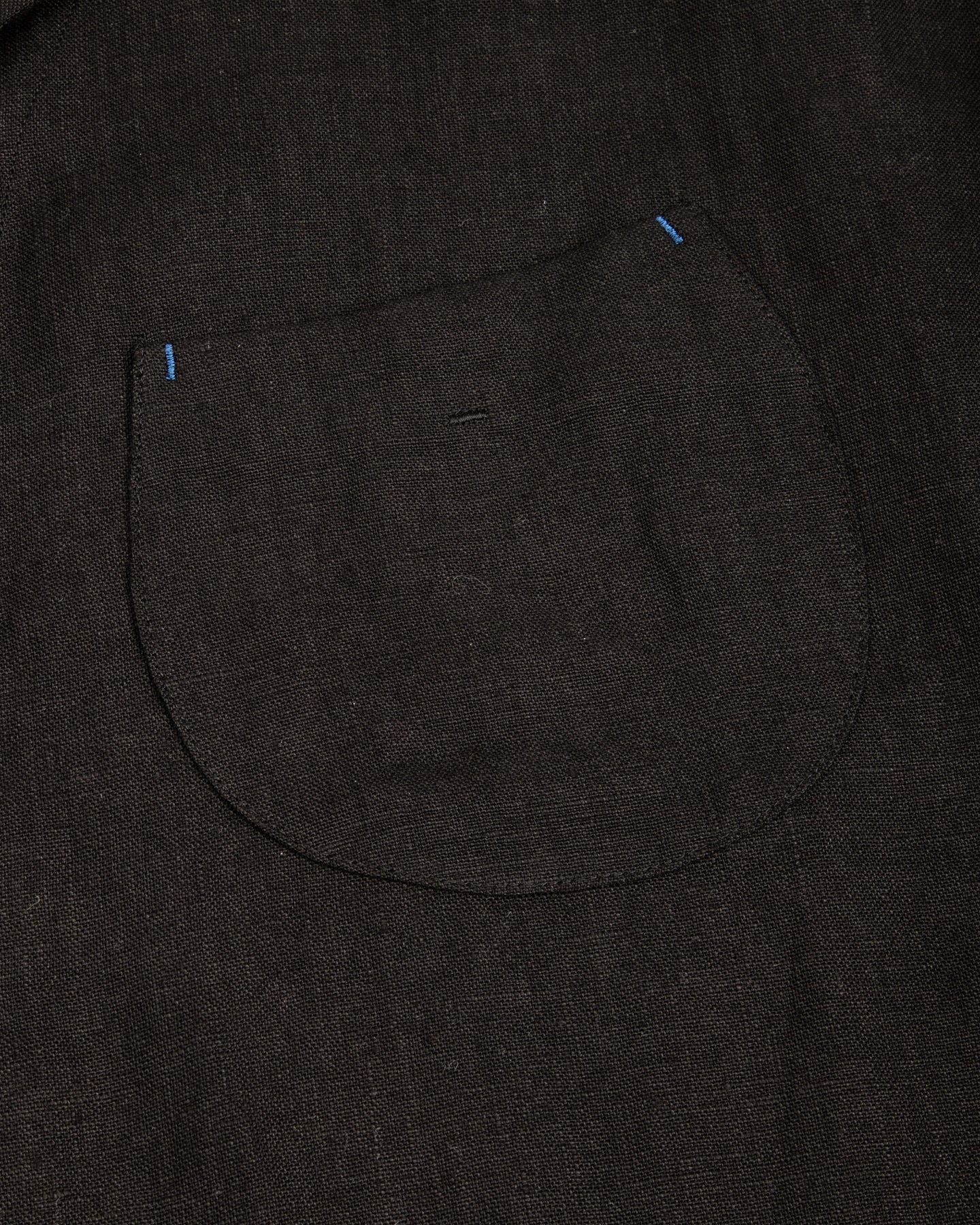 Gorsch Wide Silhouette Open Collar Shirt - Black French Linen - Standard & Strange