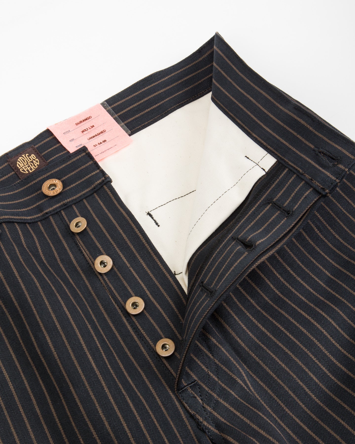 Indigofera Durango Pants - 12 oz Unwashed Sable Stripe - Standard & Strange
